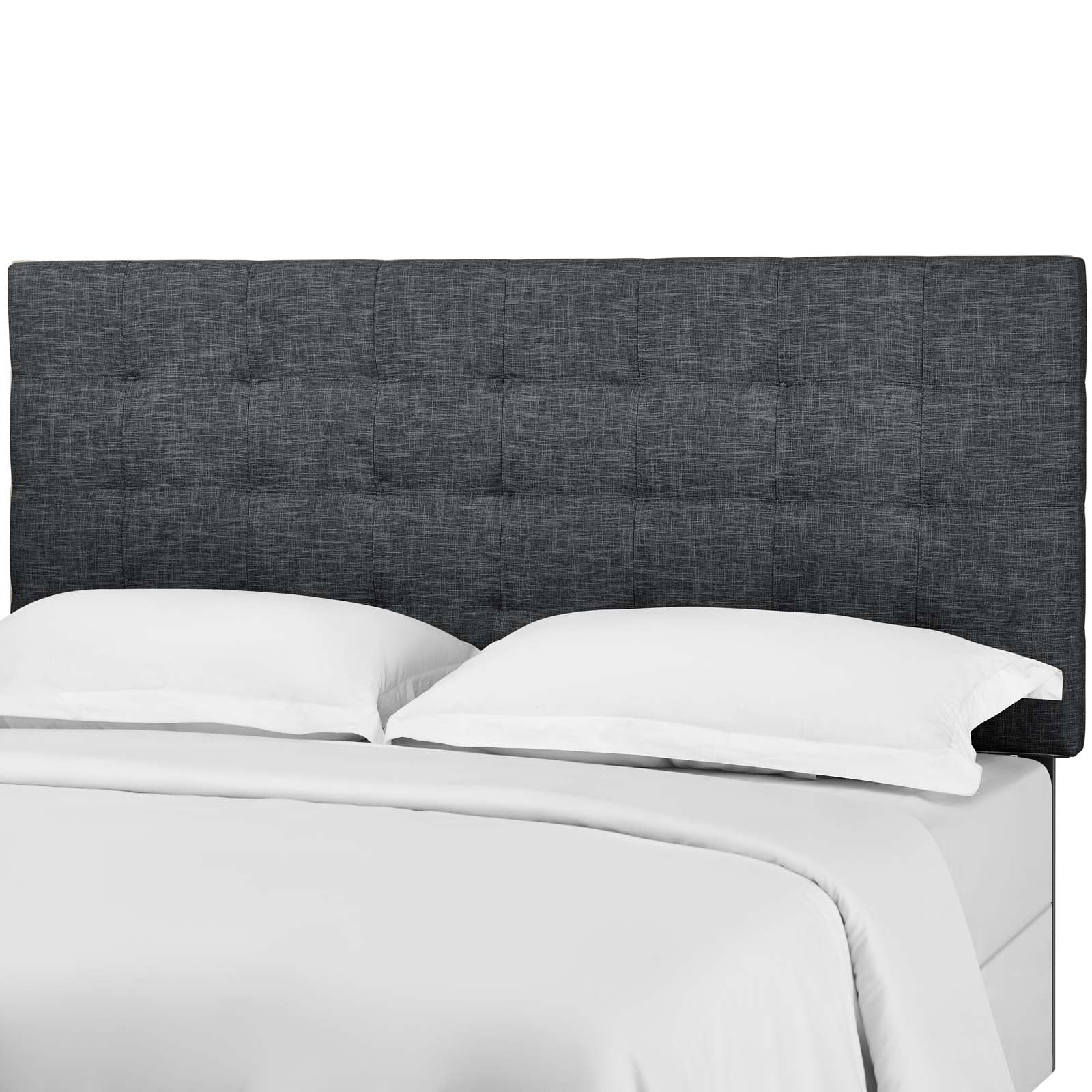 Contemporary Modern Urban Designer Bedroom Twin Size Tufted Headboard, Fabric, Grey Gray