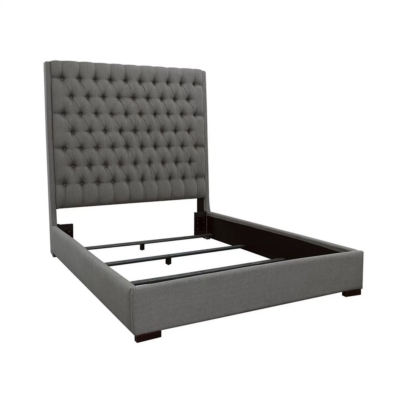 Maklaine 5-piece Wood Queen Bedroom Set in Gray and Metallic