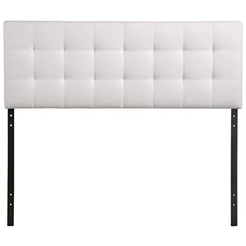 Queen Vinyl Tufted Panel Headboard In White