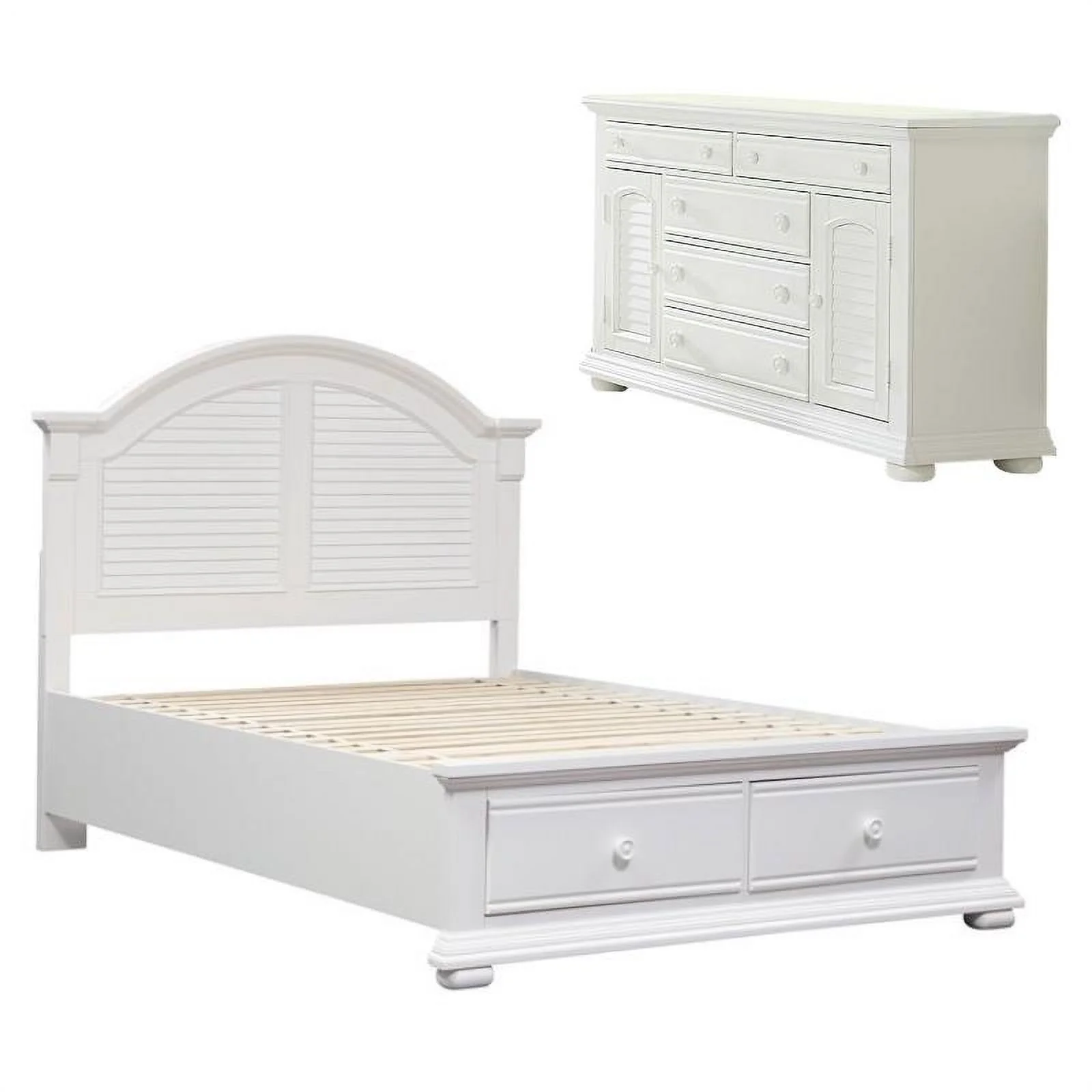 Home Square 2-Piece Set with Queen Storage Bed and 2-Door 5-Drawer Dresser