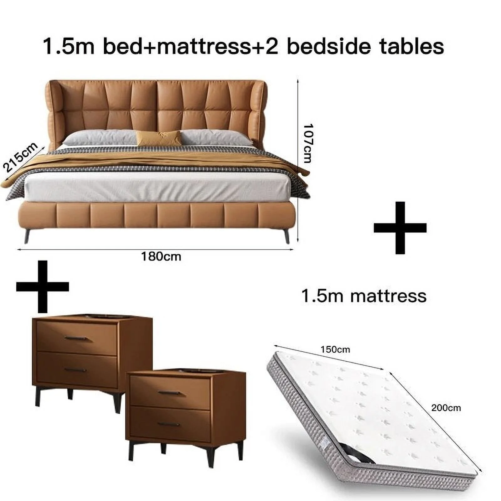 Modern Bedroom Bed Designer Queen Size Frame Leather Soft Bed King Size Bedroom Furniture Set Home Furniture Double Bed