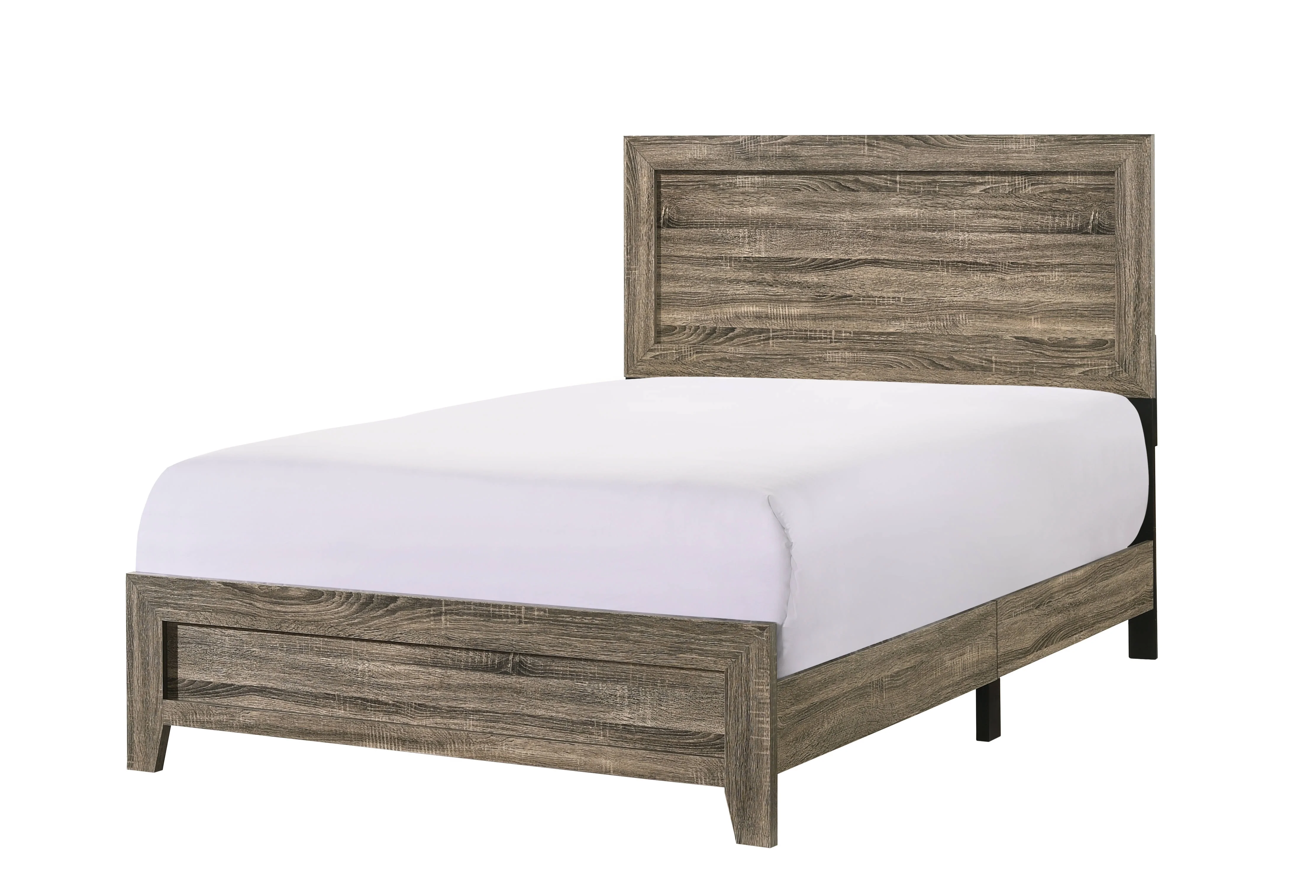 Contemporary 1Pc Full Size Panel Bed Wooden Home Bedroom Furniture Gray Finish