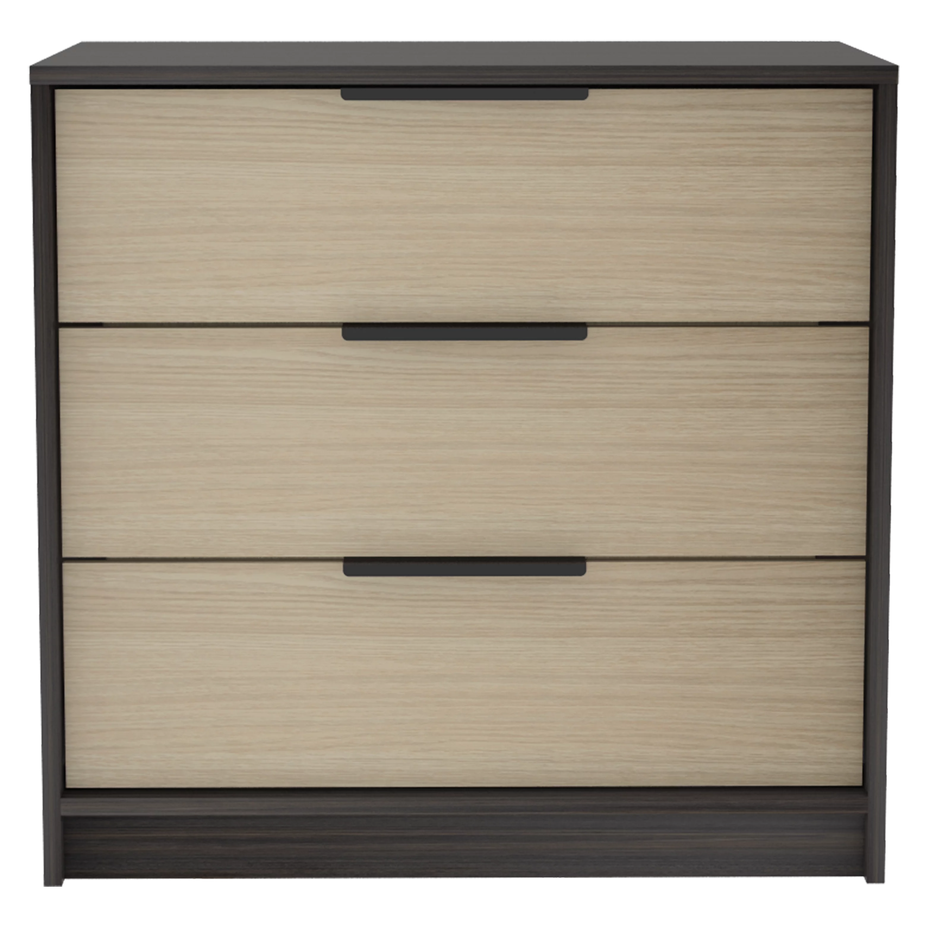 Kaia 3 Drawers Dresser, Superior Top -Black / Pine