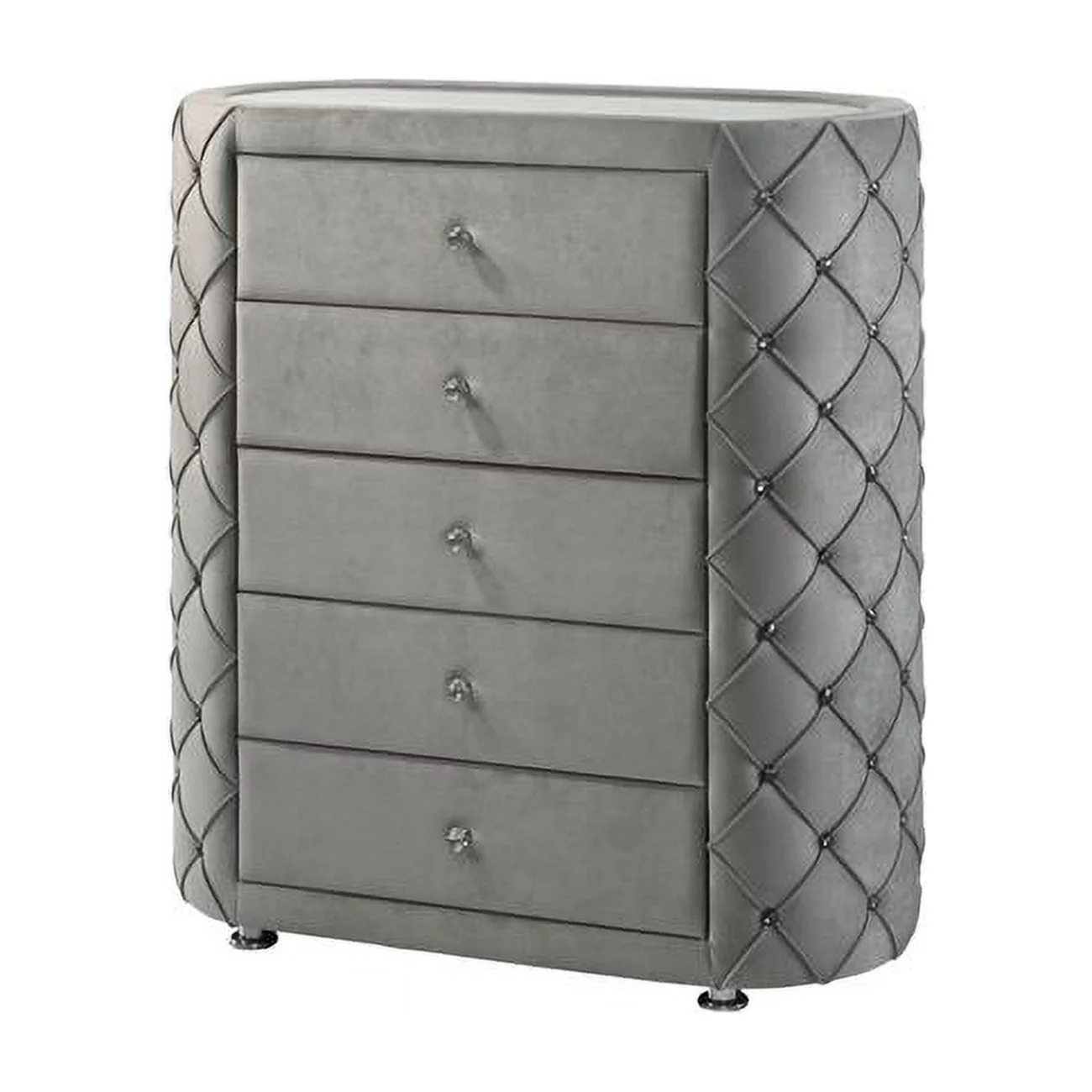 Acme Furniture 42.13 x 18.7 x 47 in. Perine Chest, Gray Velvet