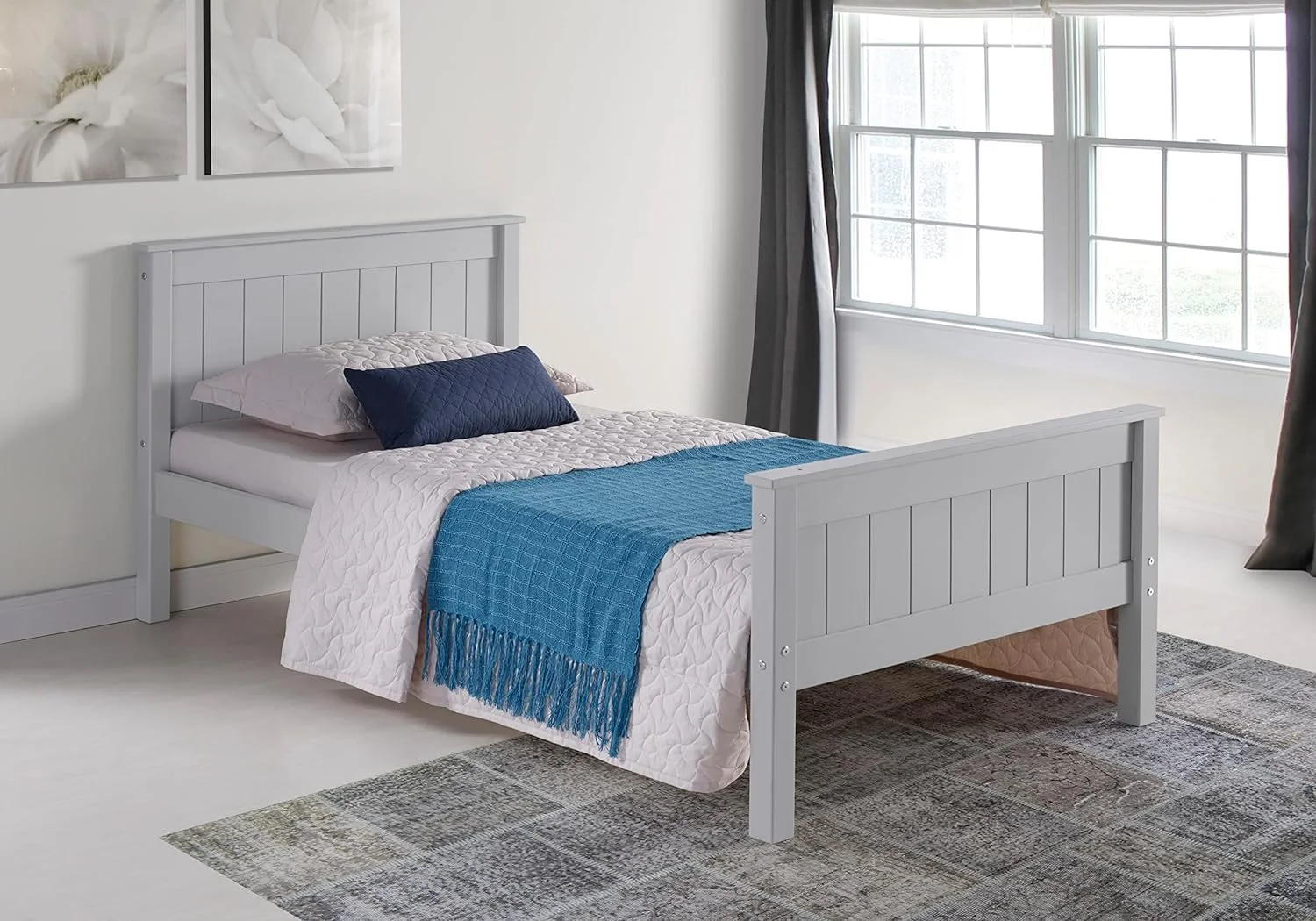 YINCHEN Alaterre Harmony Twin Bed, Dove Gray