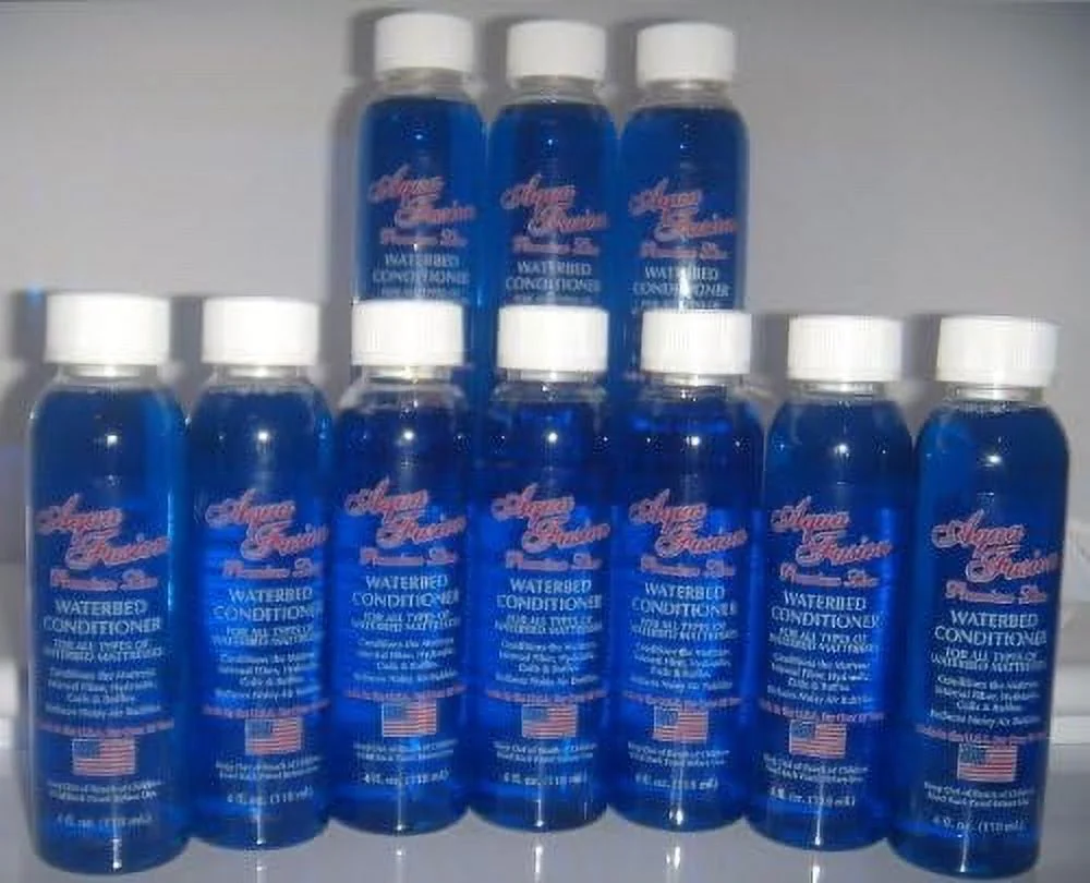 10 Pack Of 4 0Z Bottles Of Aqua Premium Line Waterbed Conditioner For California King, Queen & Super Single Hardside And Softside Water Beds