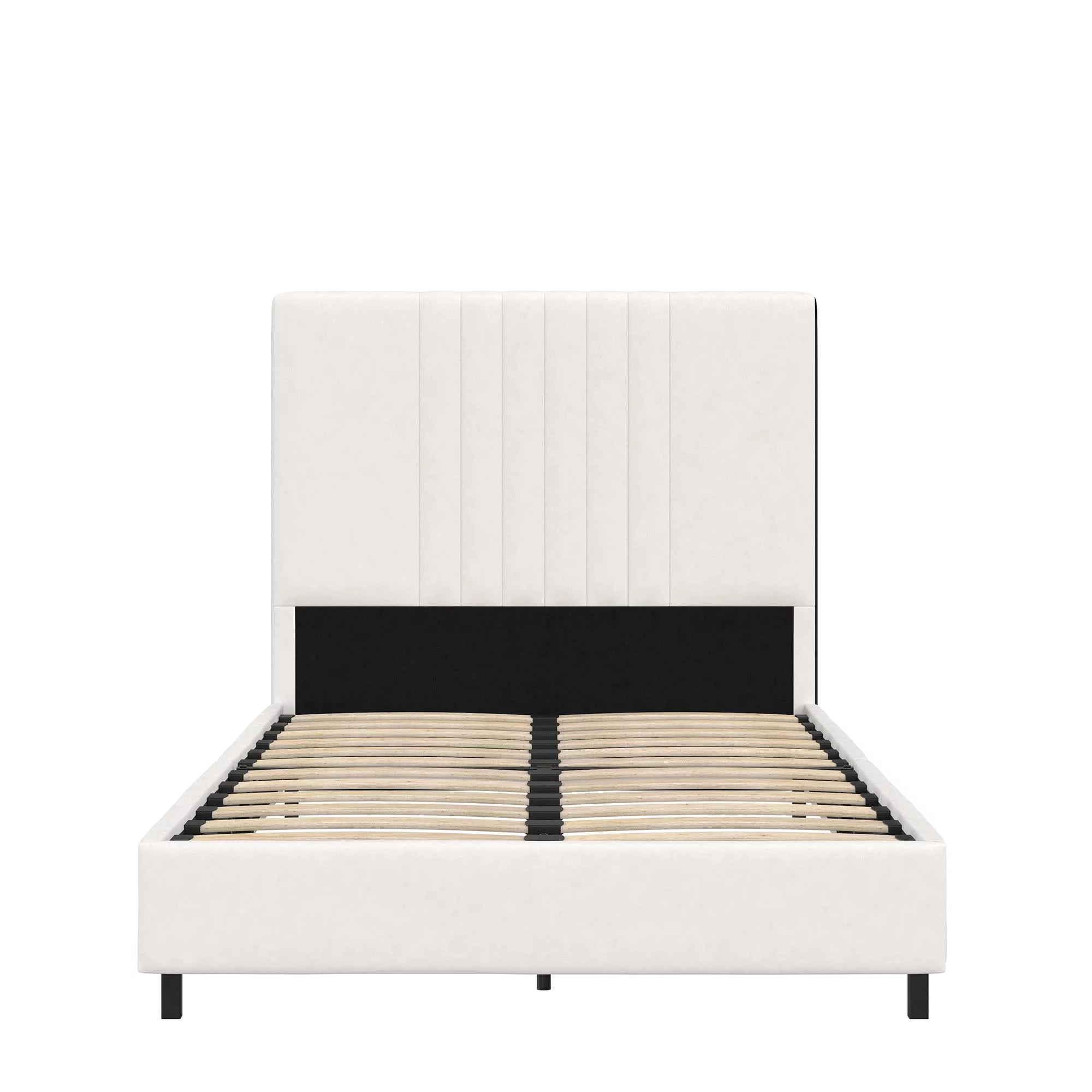 RealRooms Rio Upholstered Bed, Twin, White Faux Leather