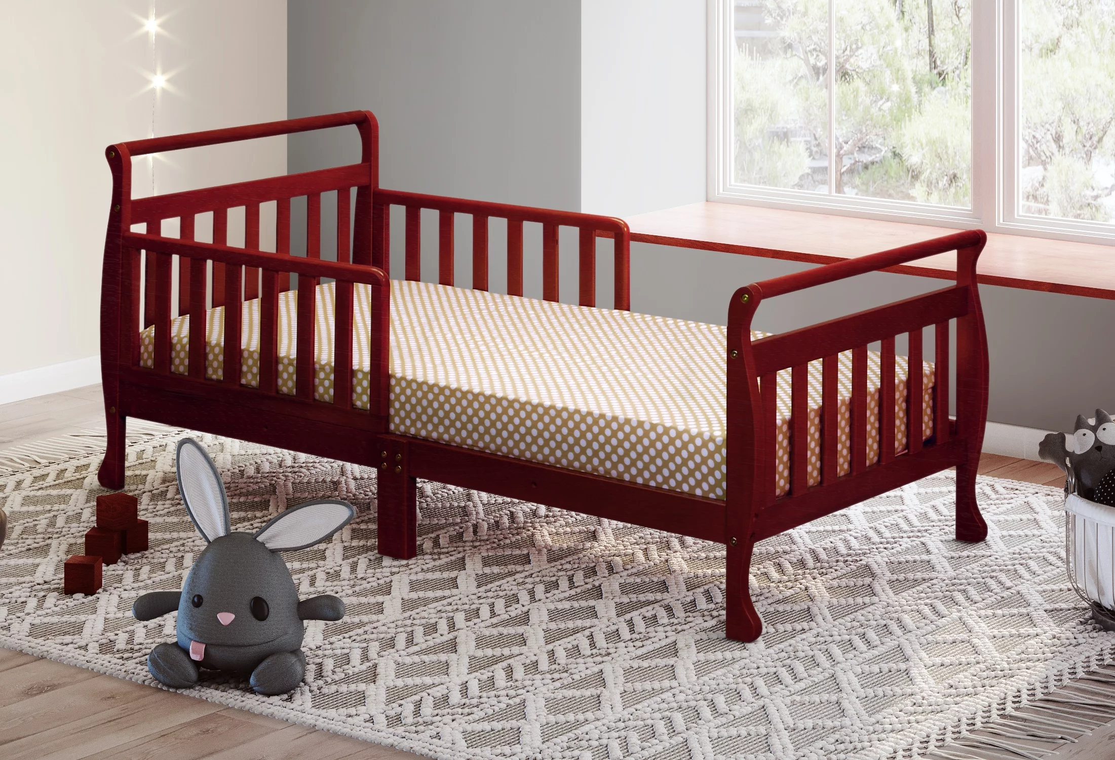 Athena Classic Sleigh Toddler Bed, Cherry