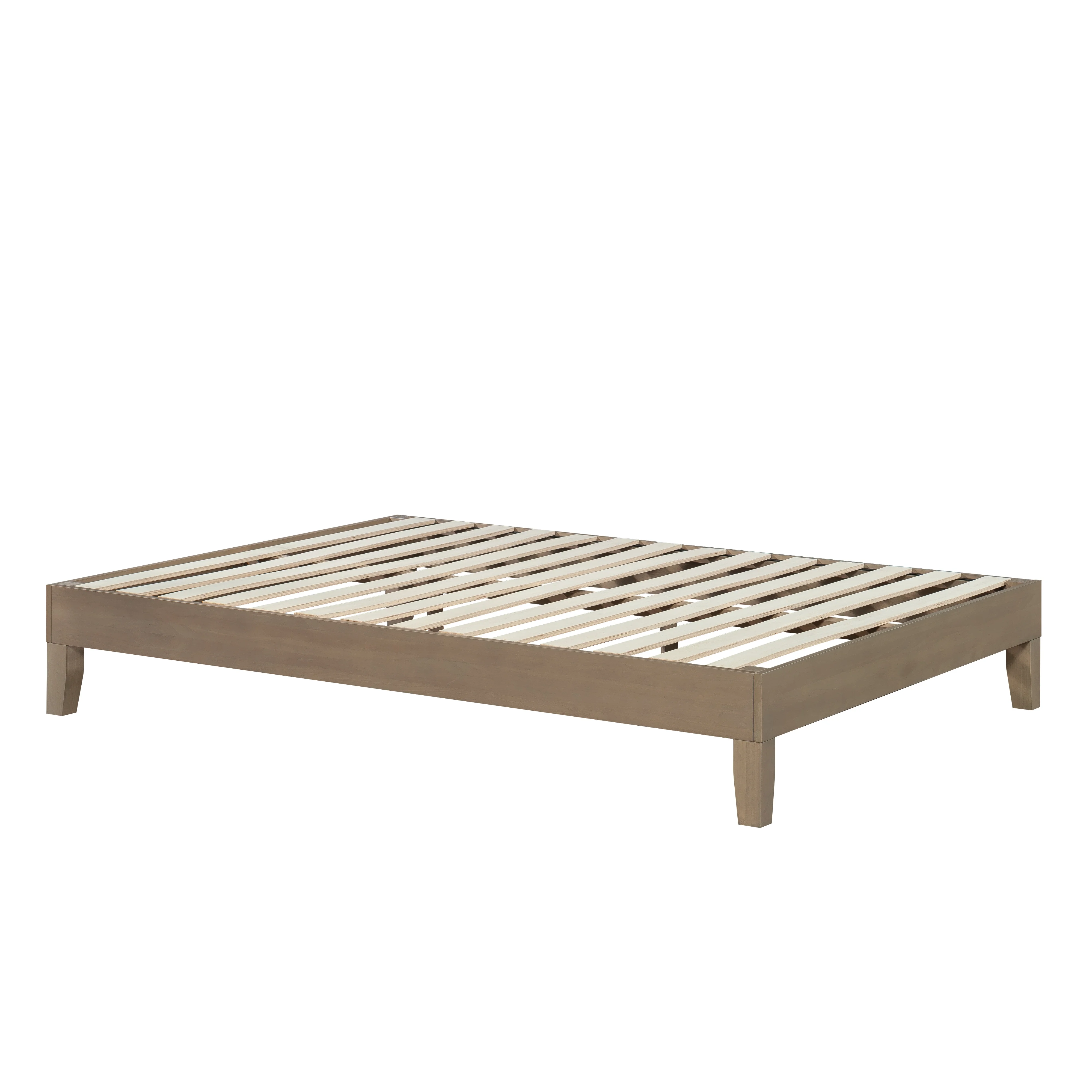 Sauder Cannery Bridge Queen-Size Platform Bed in Solid Wood, Lintel Oak Finish