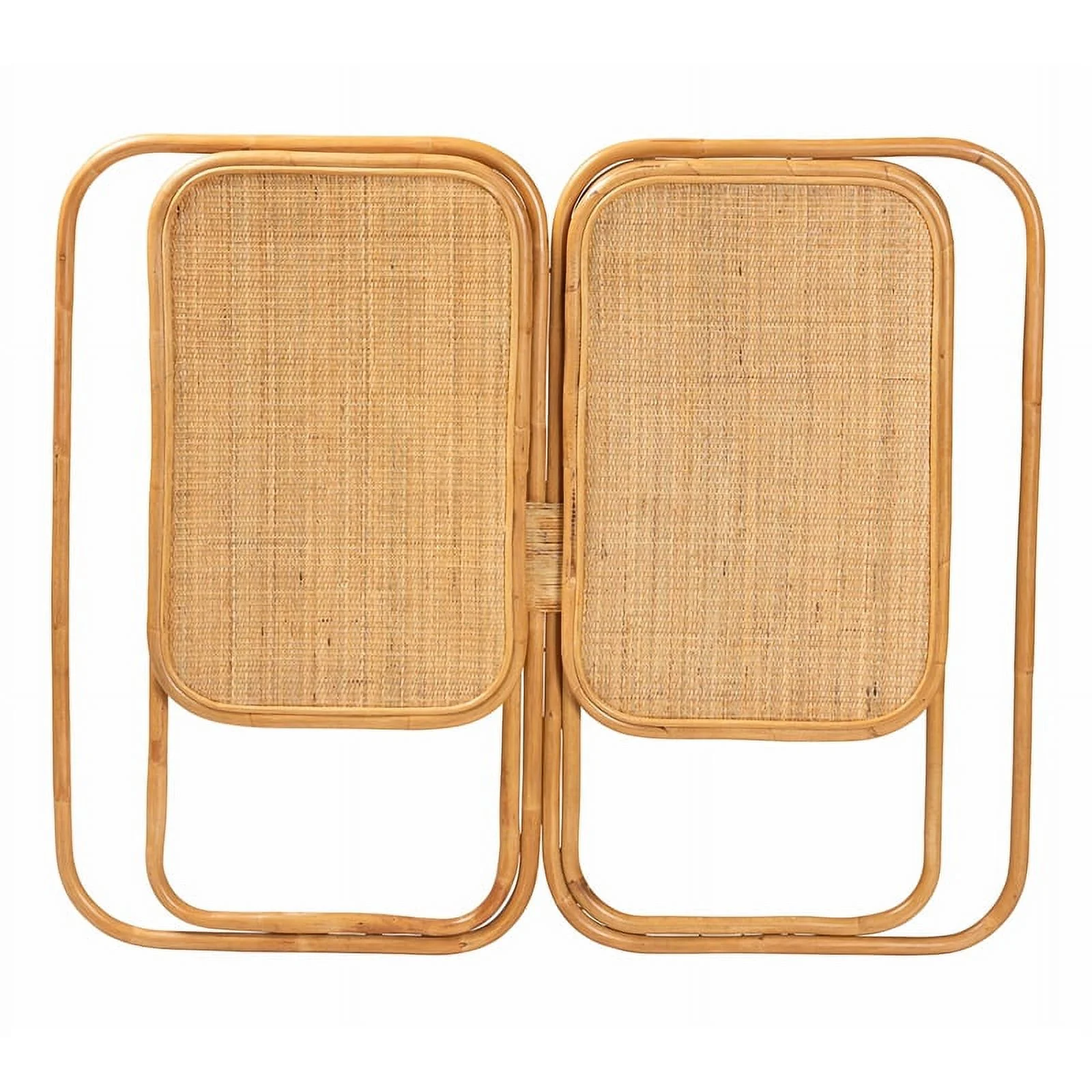 Pemberly Row Natural Brown Rattan King Size Standalone Headboard