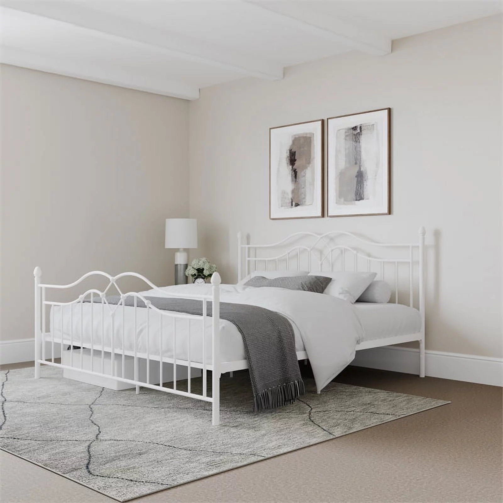 DHP Tatiana White Metal Bed King