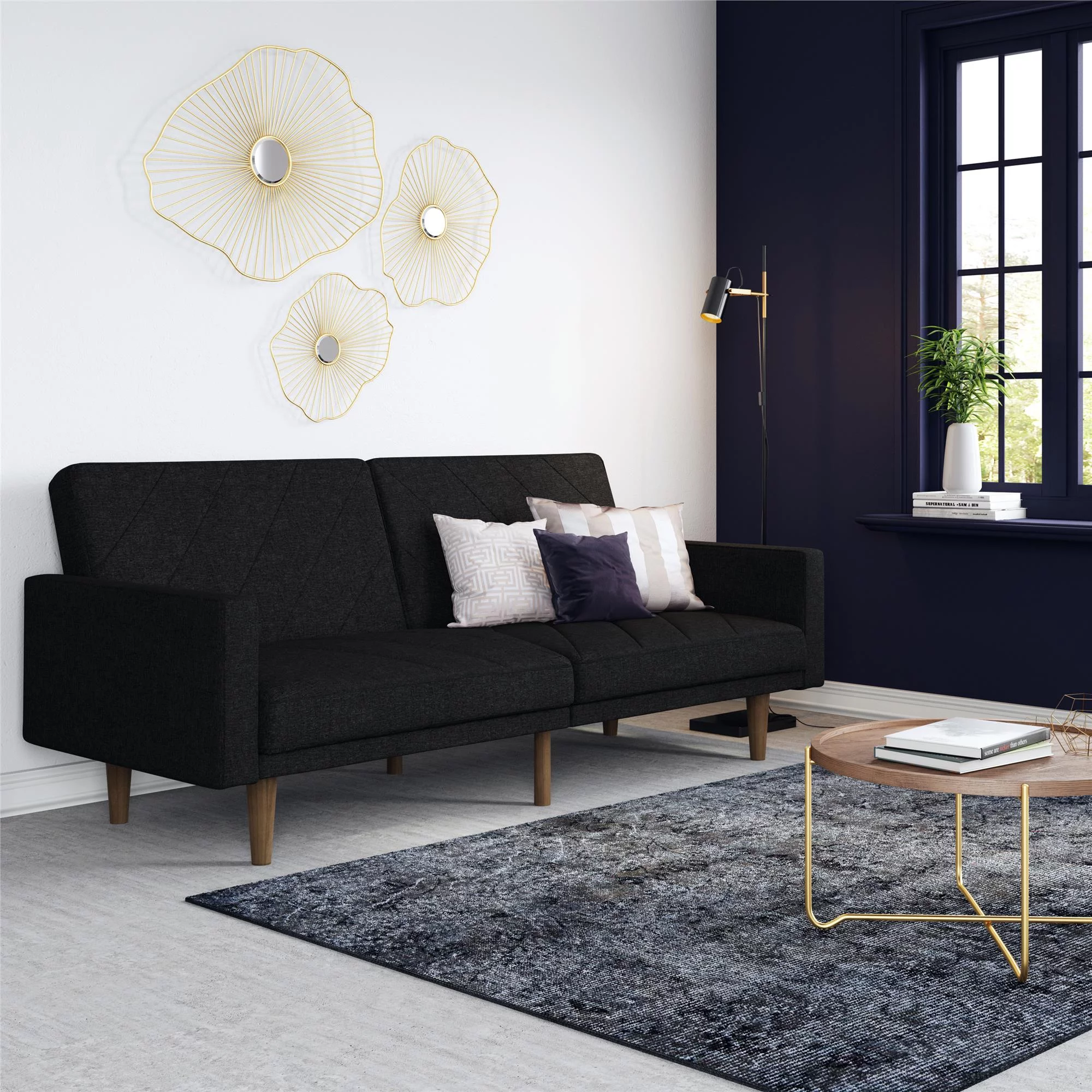 DHP Paxson Futon, Black Linen