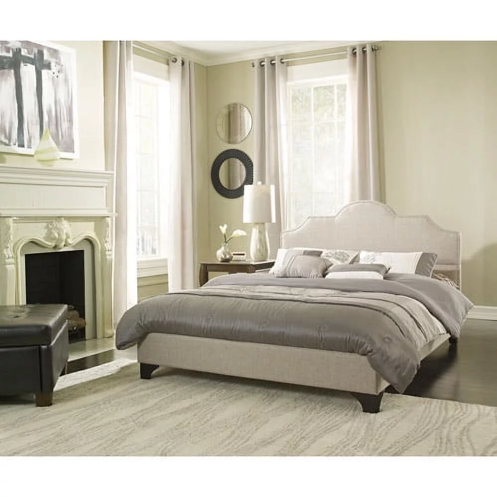 Premier Jordan Upholstered Platform Bed with Nailhead Trim, Full