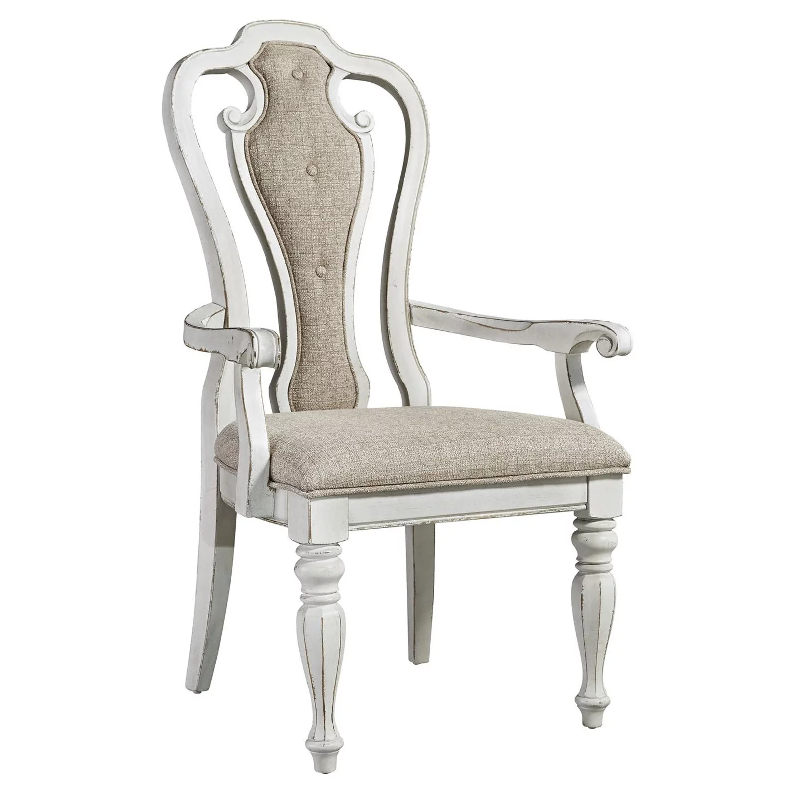 Liberty Furniture Industries Magnolia Manor Splat Back Upholstered Dining Arm Chair