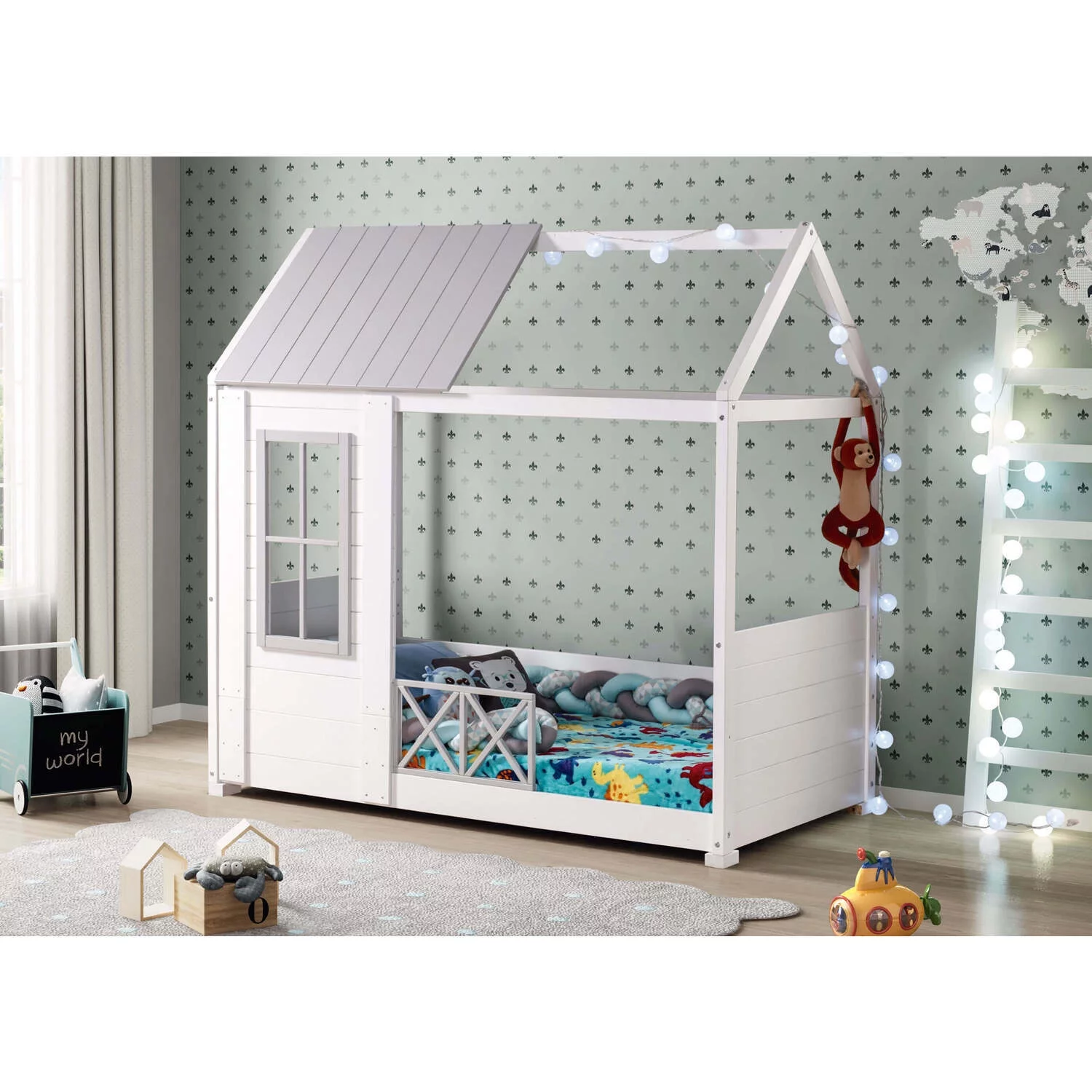 Maykoosh Zen Zone Solid Wood Twin Daybed, White & Gray