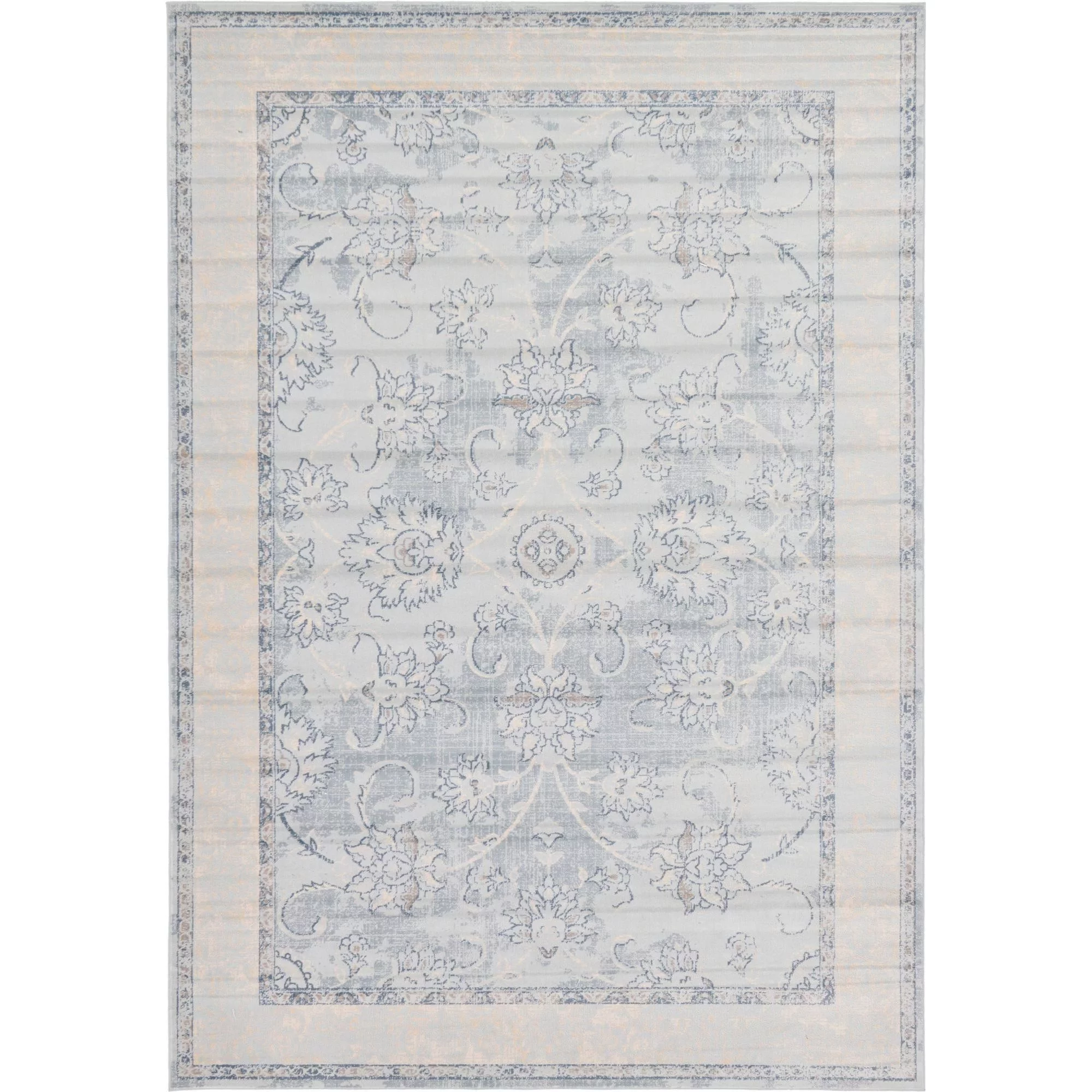 Unique Loom Hickory Paris Rug Light Blue/Beige 7' 1