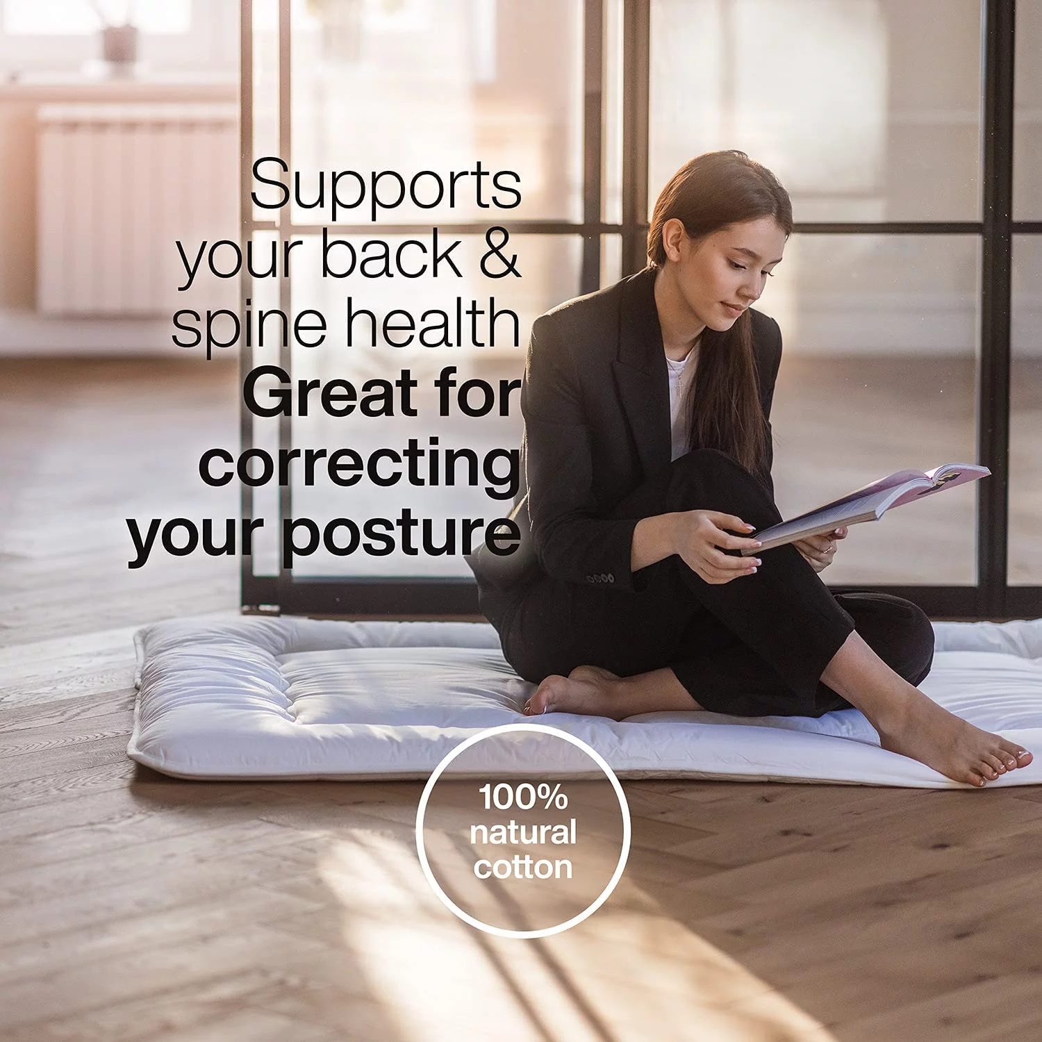 WAGEE Japanese Shiki Futon with Sheet - Foldable Mattress for Sleep & Travel - Twin Long