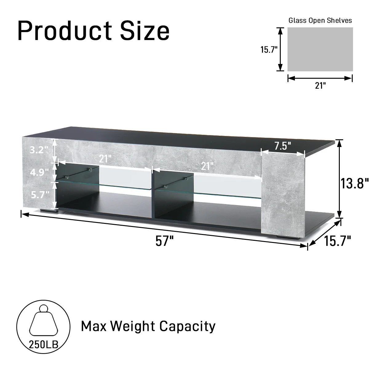 Hommpa LED TV Stand TV Cabinet for TVs up to 65