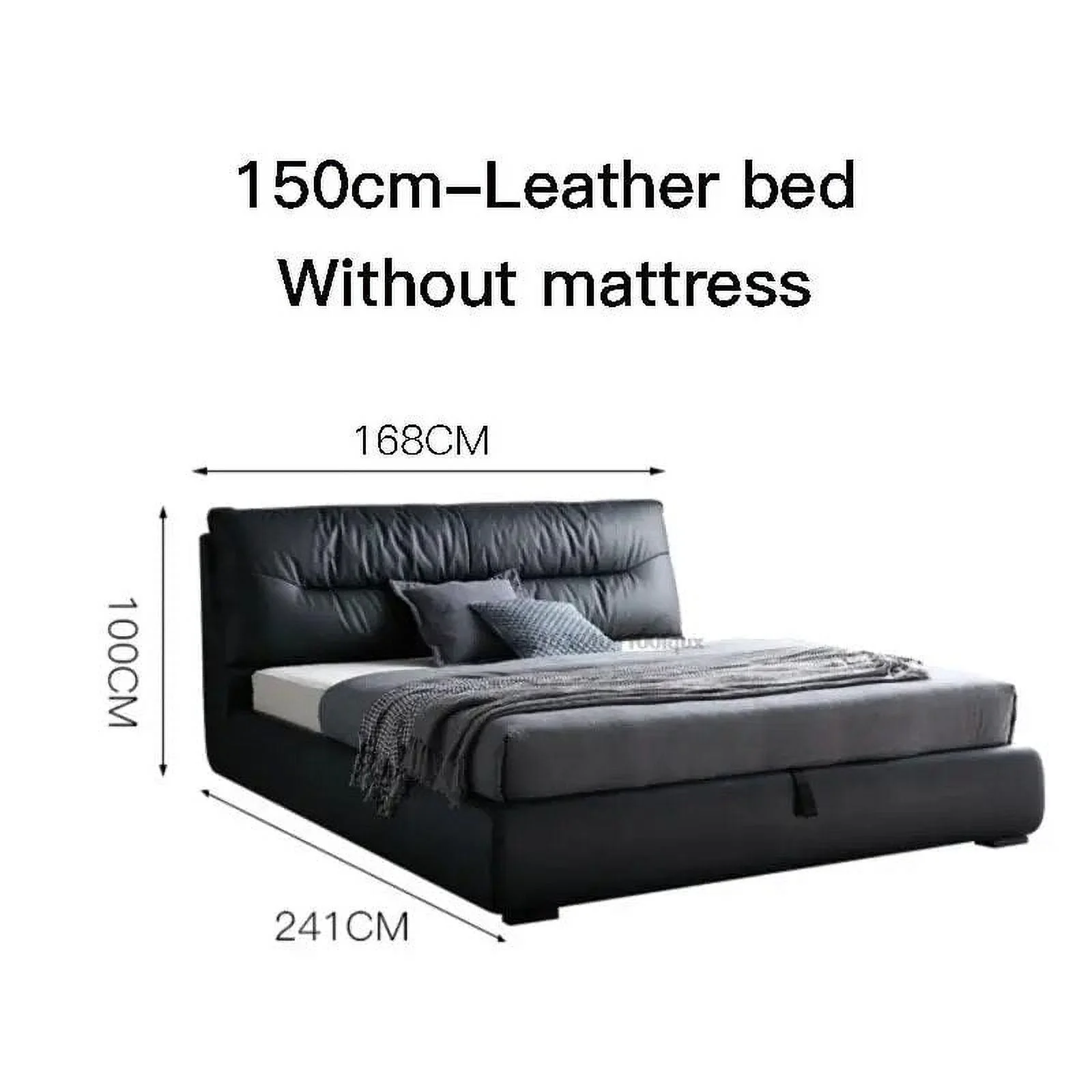 Nordic Light Luxury Modern Bedroom Furniture 1.8 Meters Simple Feather Double Leather Bed Italian Minimalism Furniture For Home
