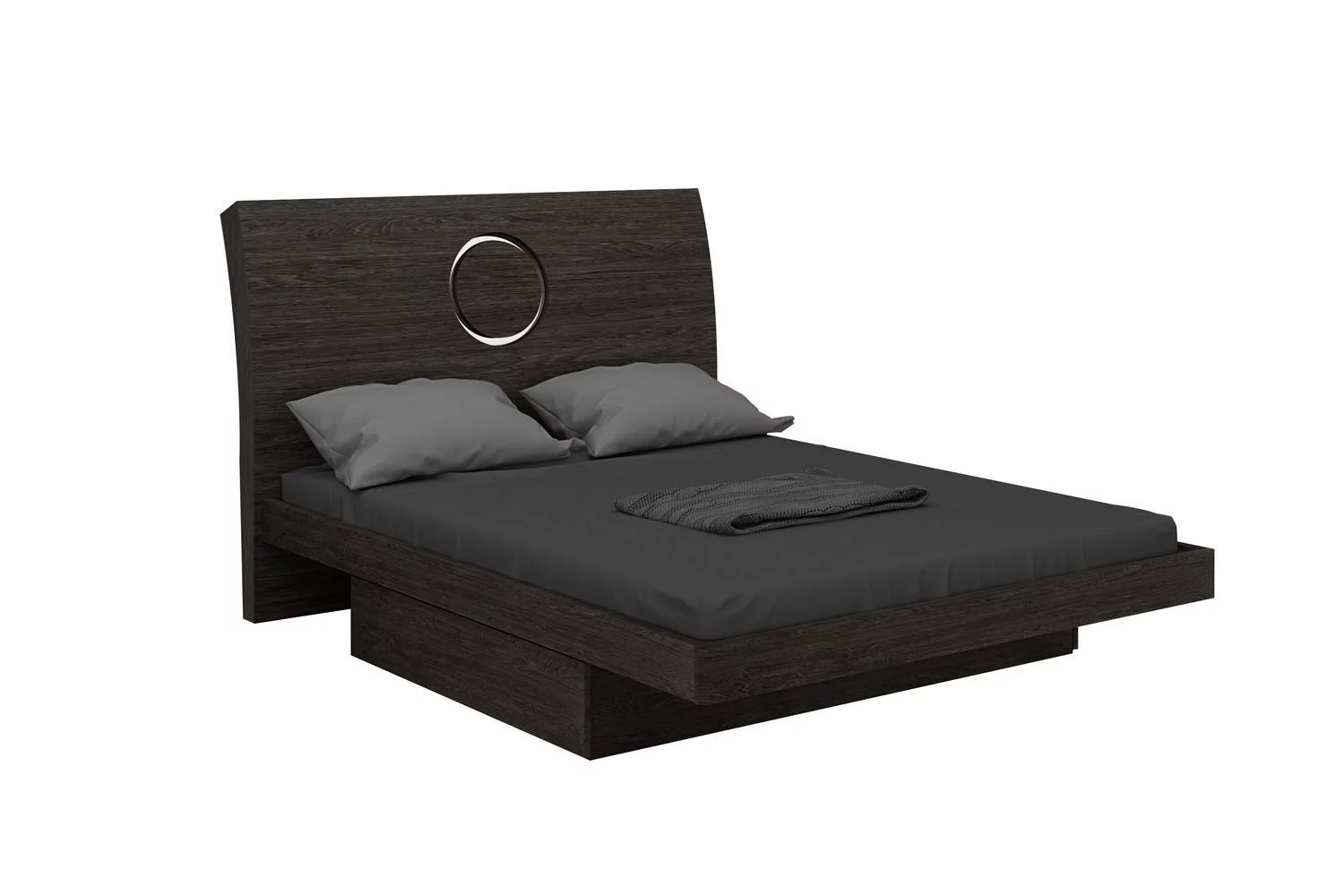 High Gloss Finish King Bedroom Set 5Pcs Global United Monte Carlo Gray
