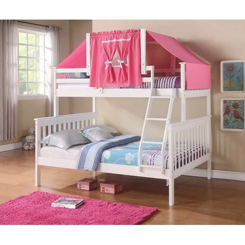 Pivot Direct PD-122-3CP-755CP-B Twin & Full Size Mission Bunk Bed with Tent Kit - Cappuccino & Blue