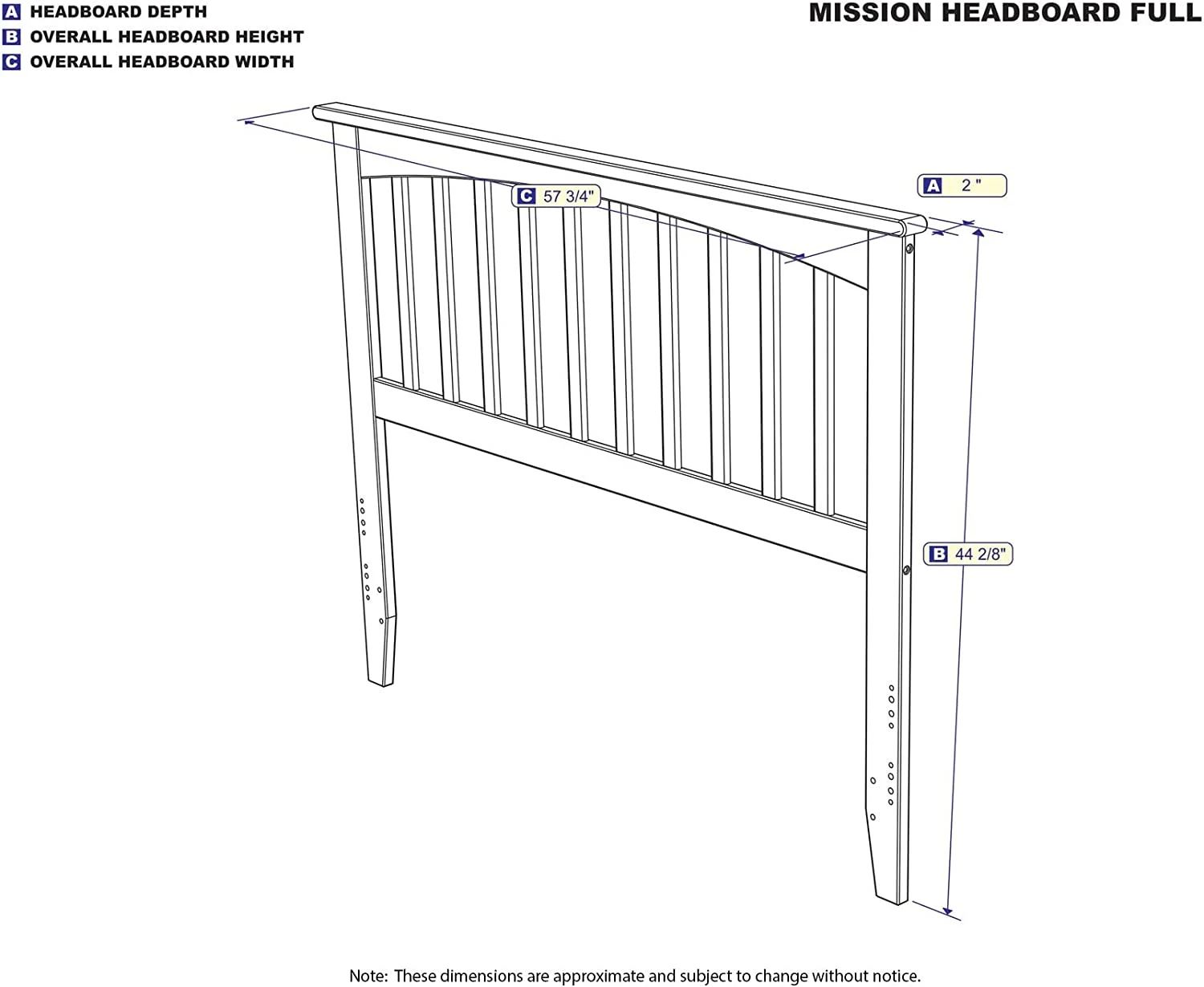 YGDU Mission Headboard, Full, Antique Walnut