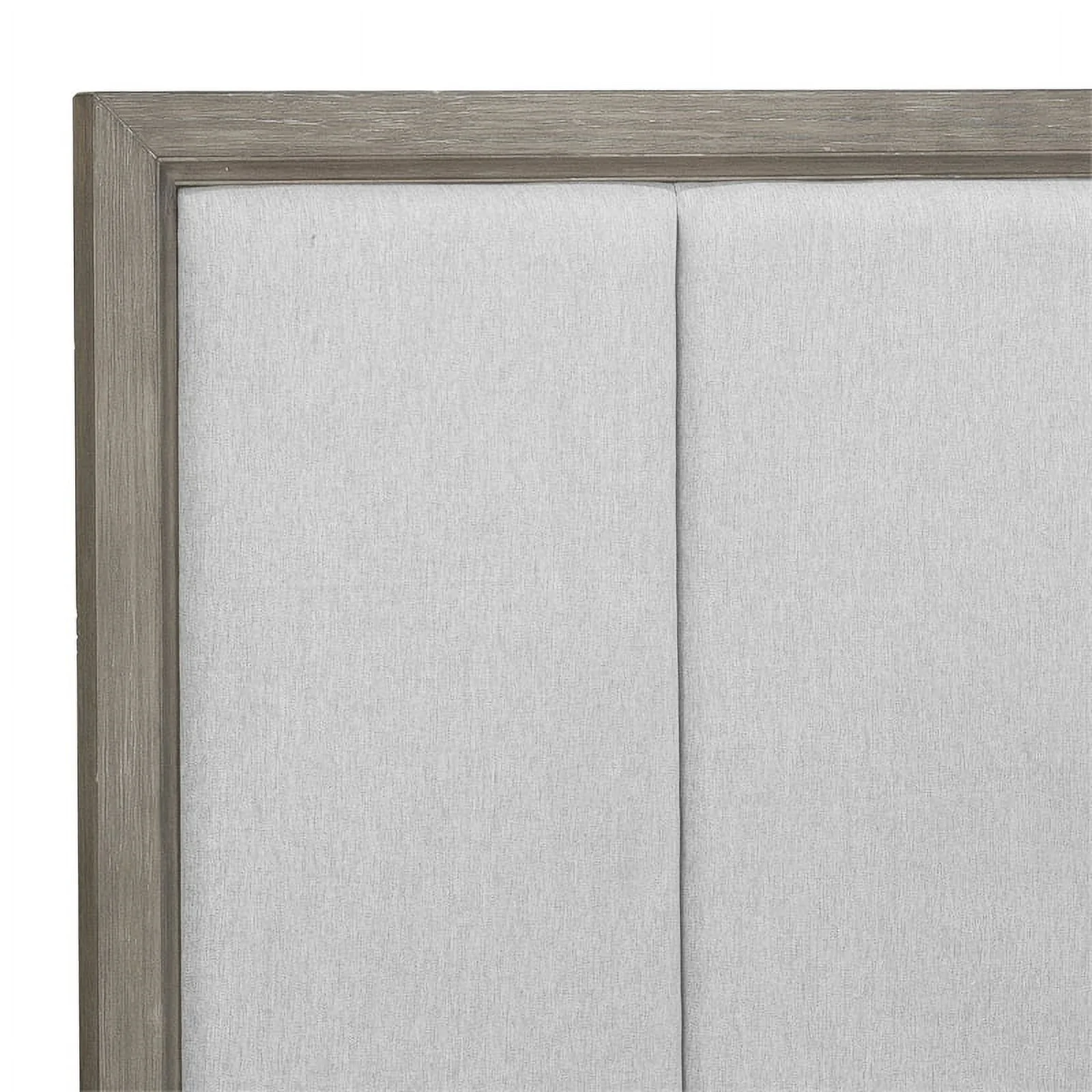 Andover Solid Wood Queen Upholstered Panel Bed in Dove Grey Finish