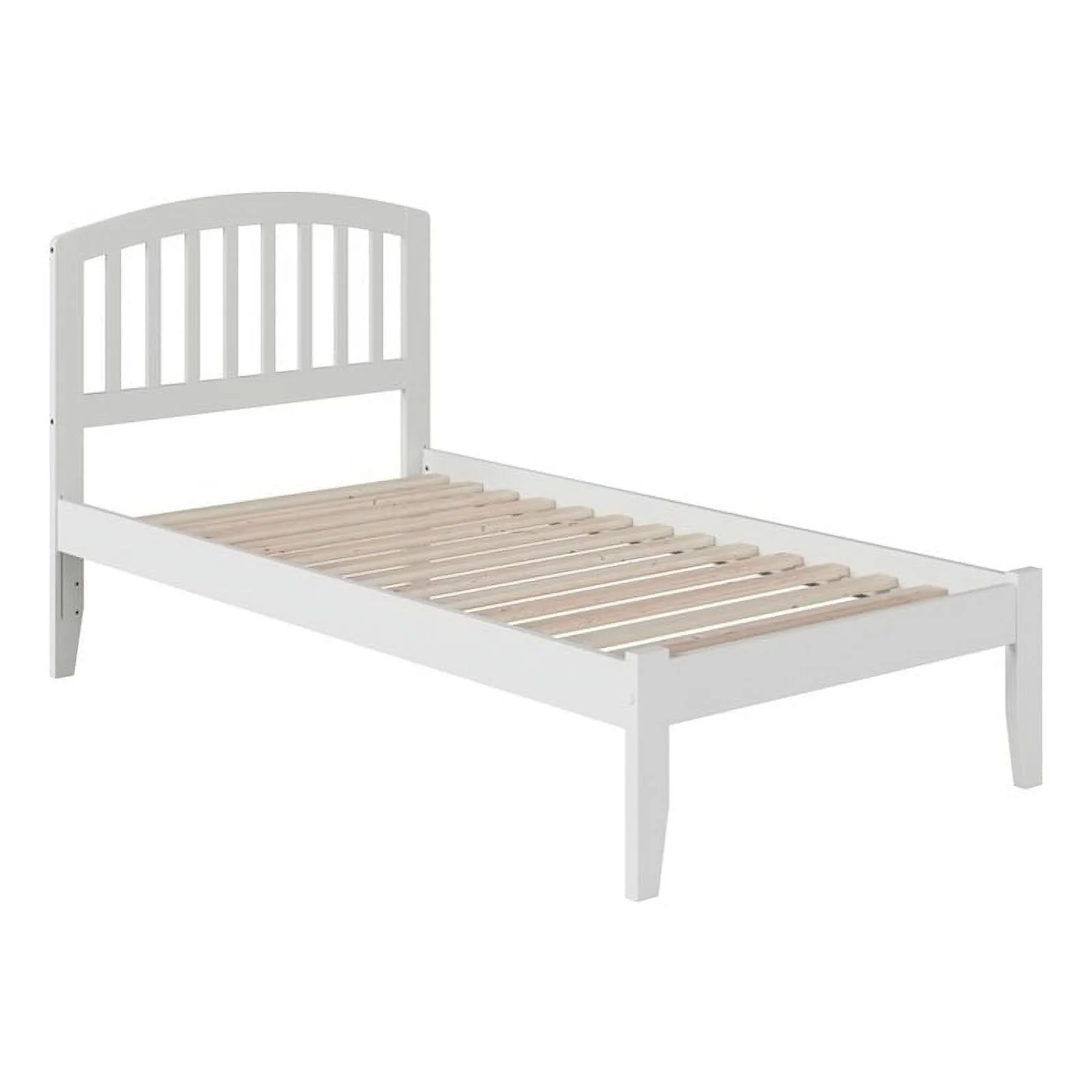 Leo & Lacey Farmhouse Solid Wood Twin XL Platform Bed w/ USB Charger in White