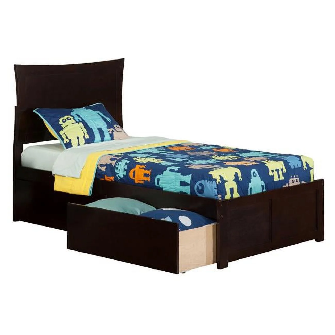 Metro Matching Footboard with Urban Bed Drawers - Espresso, Twin Extra Large Size