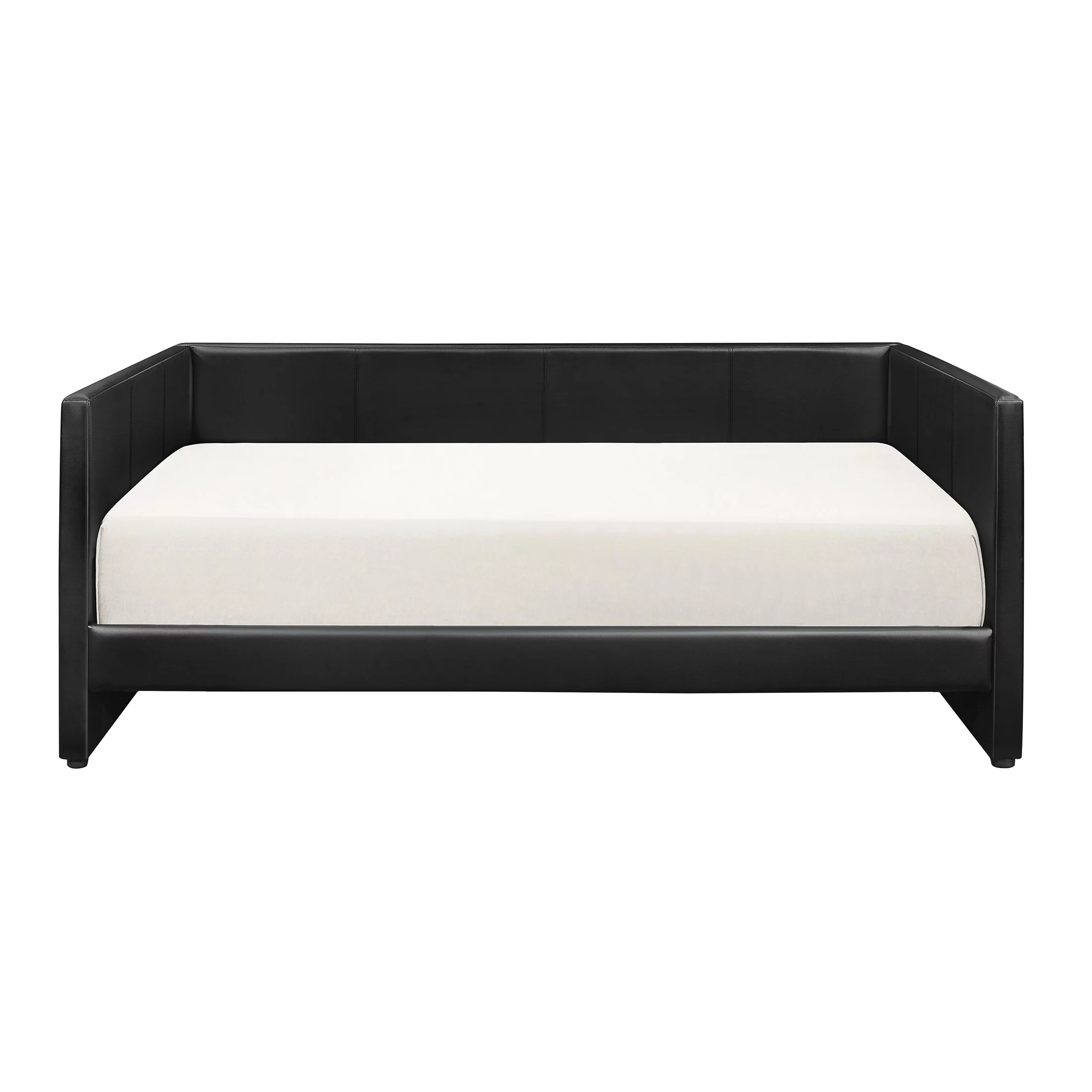 OakvillePark Edam Faux Leather Upholstered Daybed, Twin, Black