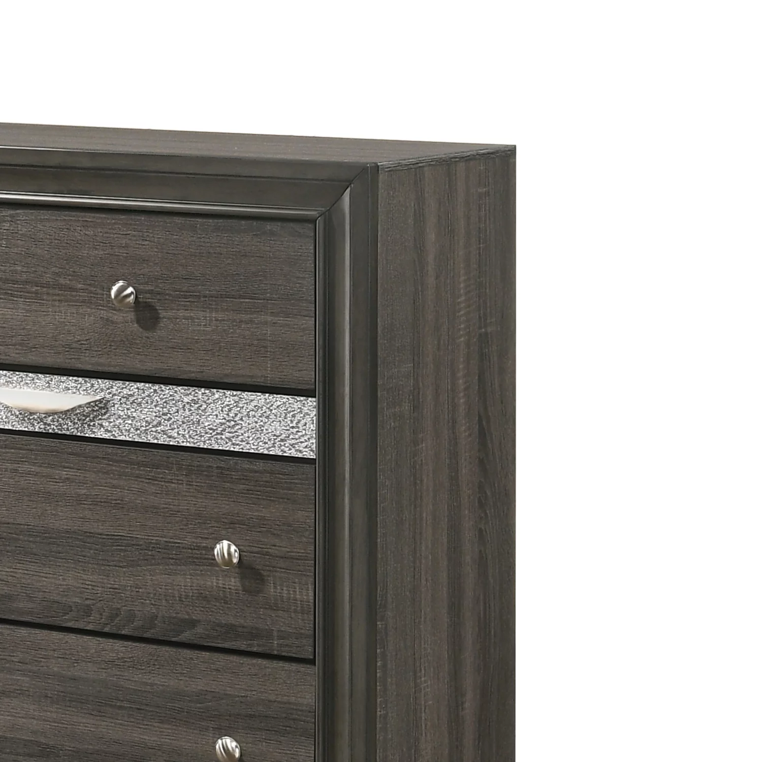 Benjara Transitional Style 9 Drawer Wooden Dresser with Bracket Feet, Gray
