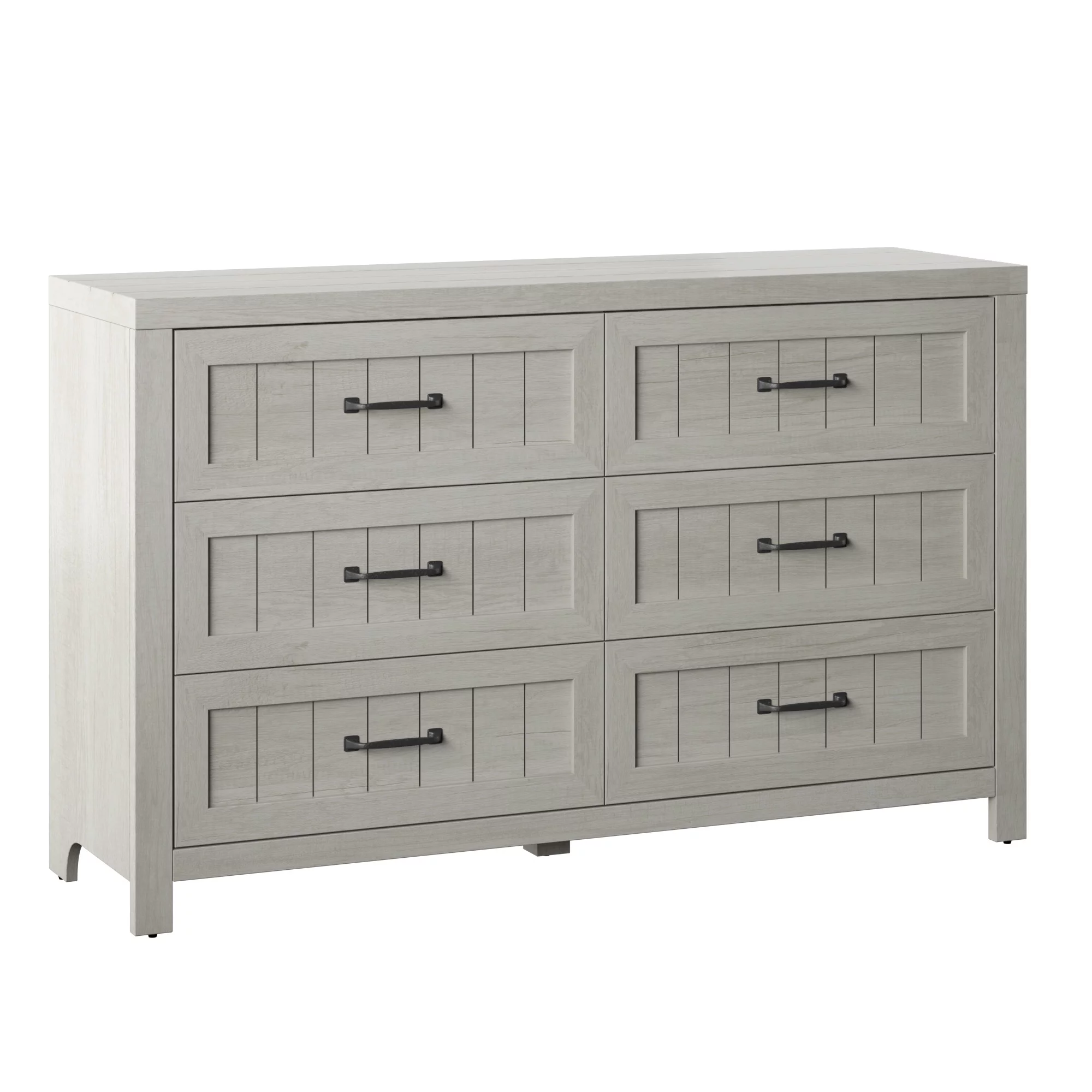 Twin Star Home Modern Farmhouse 6-Drawer Bedroom Dresser, Multiple Finishes