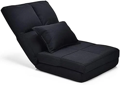 RUNFAYBIU Folding Sofa Bed  Triple Fold Floor Couch for Adults with Pillow  Floor Foldable Mattress with 6 Reclining Position  Convertible Sleeper Chair Guest Bed for Living Room  Bedroom