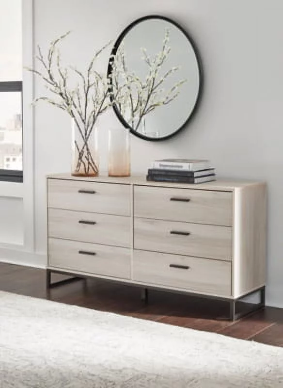 Signature Design by Ashley Socalle 6 Drawer Dresser, Beige