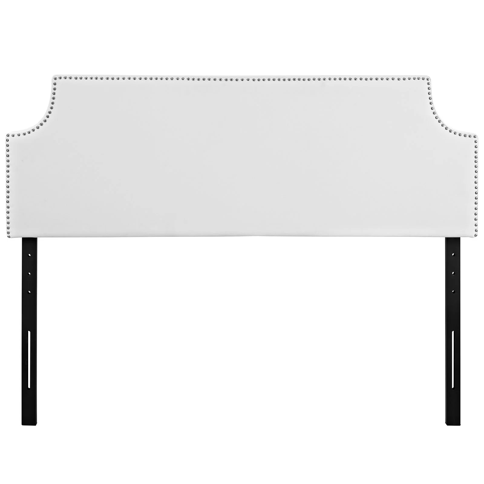 Modern Contemporary Urban Design Bedroom Full Size Headboard, White, Faux Leather Wood