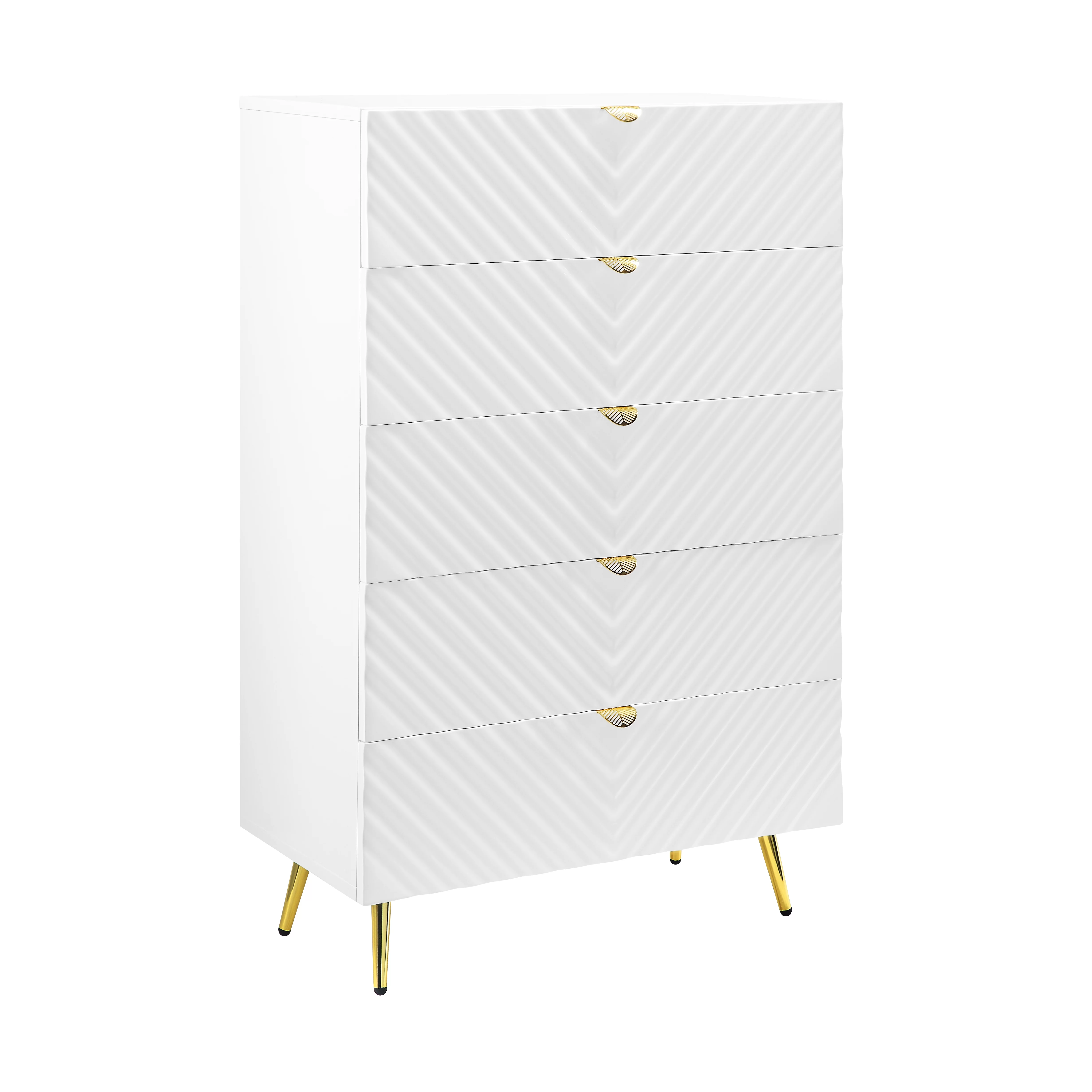 ACME Gaines Chest, White High Gloss Finish BD01038