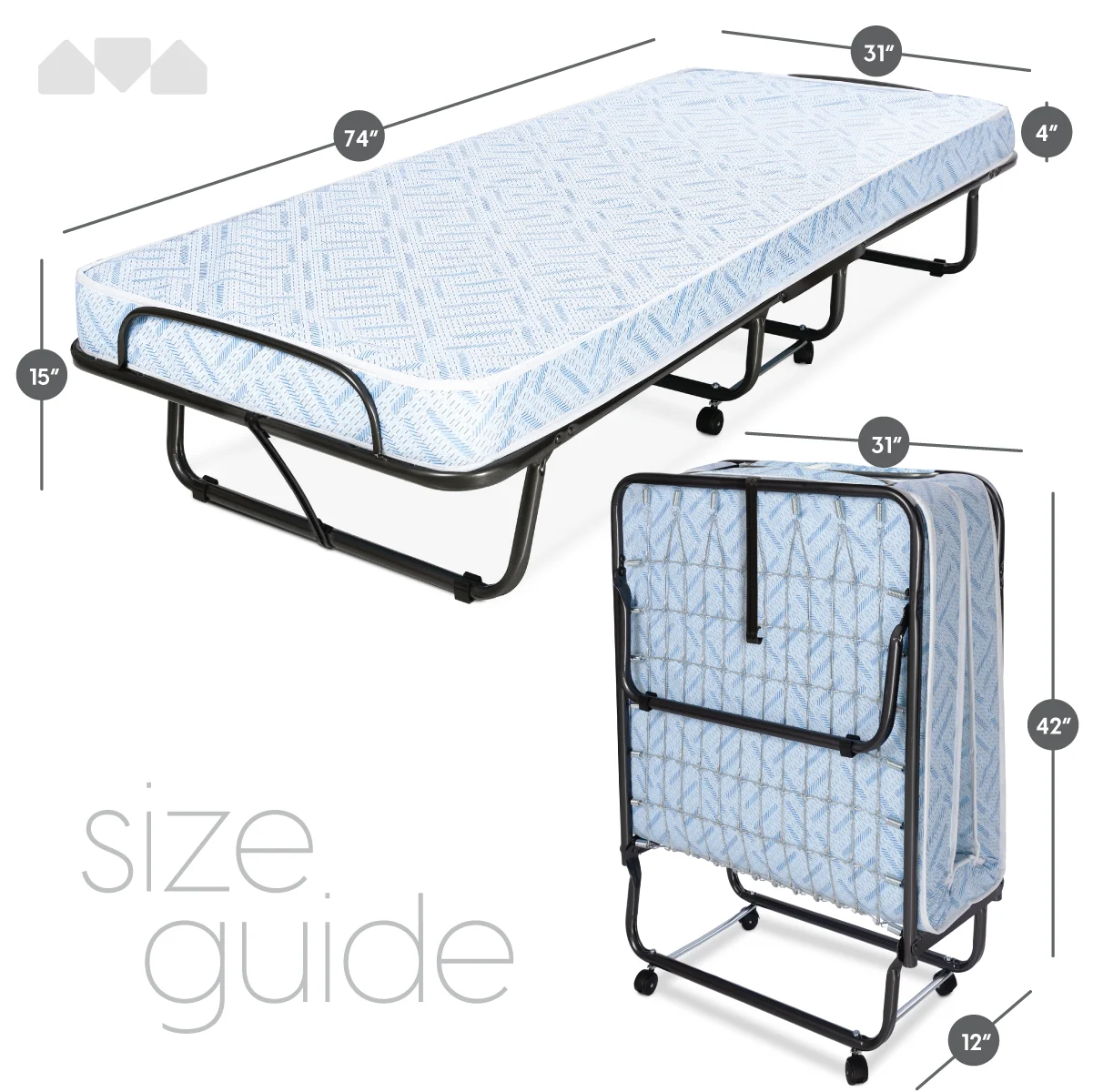 Milliard Lightweight Folding Cot with Mattress 31