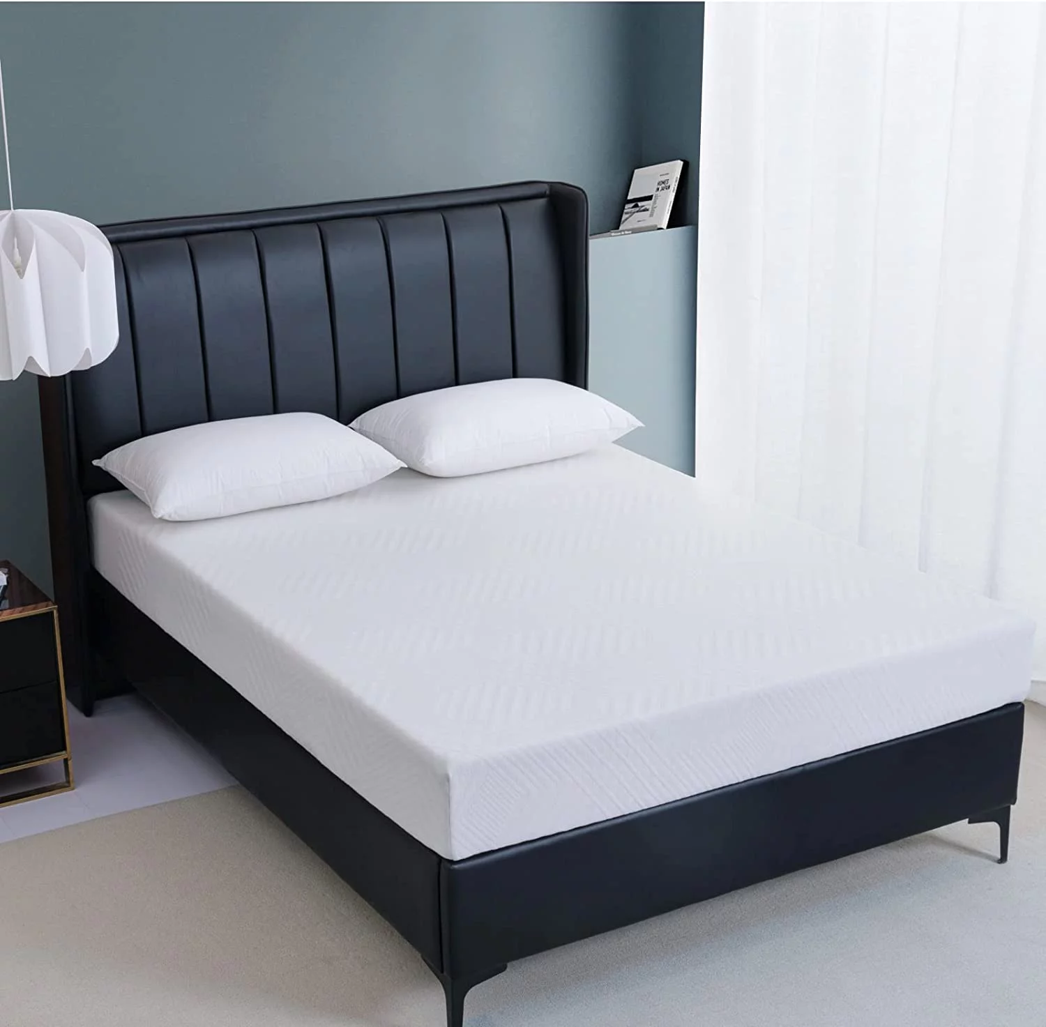 MLILY Ego White 8 inch Twin Size Memory Foam Mattress, Bed in a Box, Medium Firm