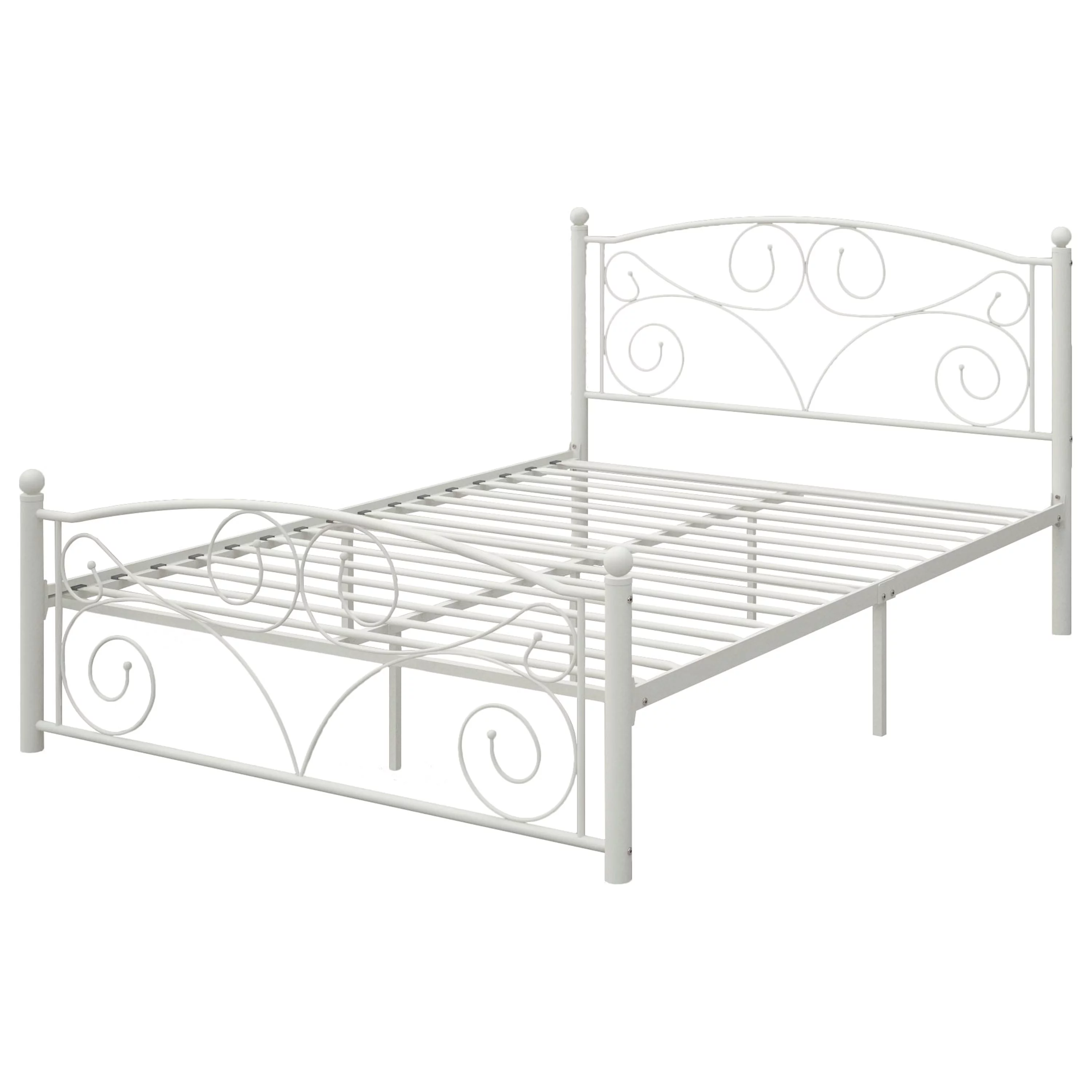 Metal Bed Frame with Modern Style Headboard and Footboard, Unique Flower Heavy Duty and Quick Assembly, Sturdy Premium Steel Slat Support, No Box Spring Needed