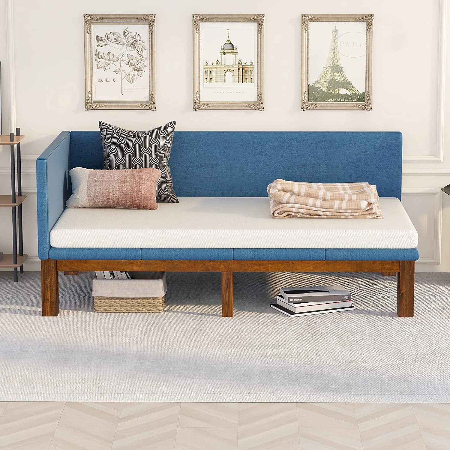 YINCHEN, Twin Upholstered Daybed, Size, Wood Slat Support, Sofa Bed for Kids Teens Adults Living Room, No Box Spring Needed, 75.6