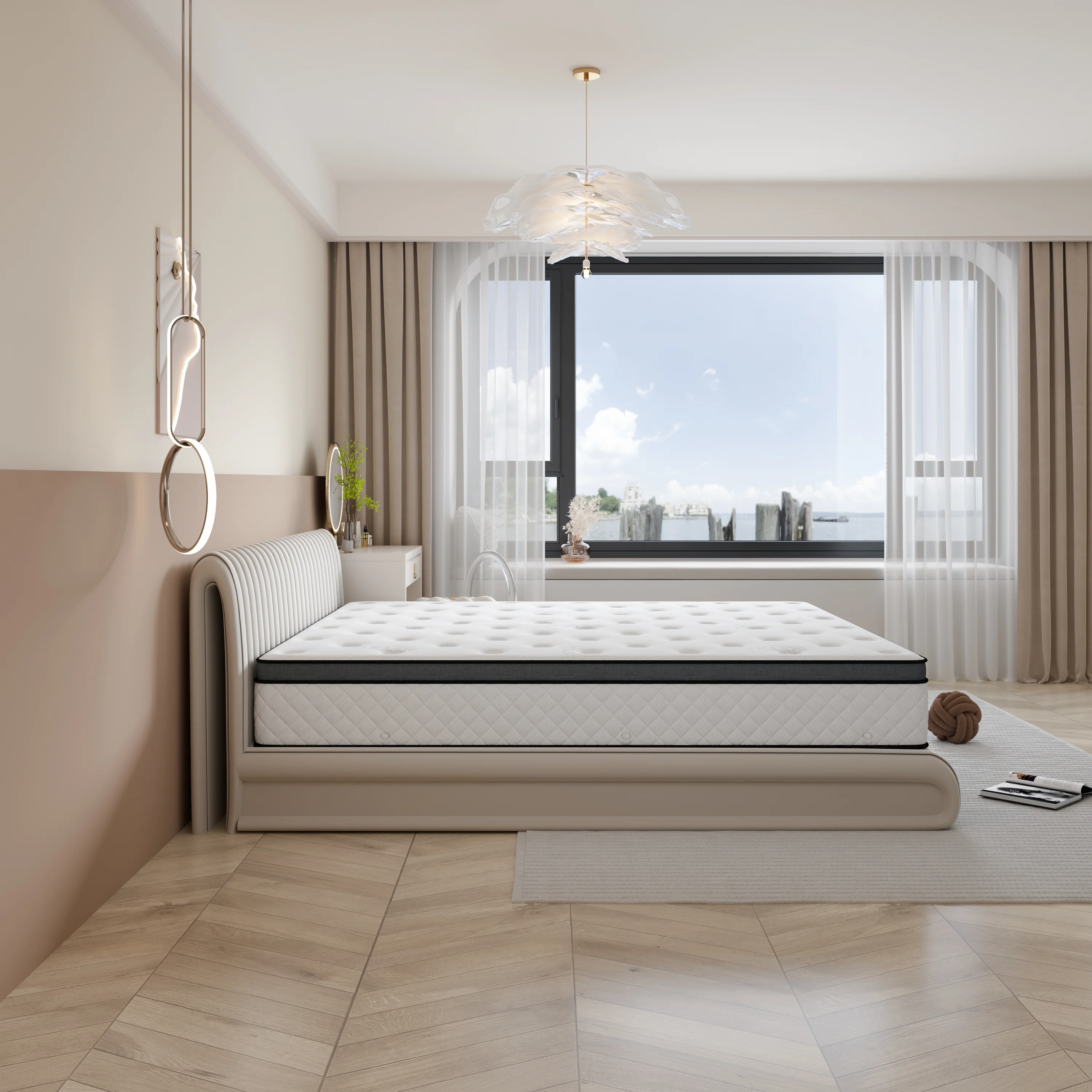 TXO 12 Inch Memory Foam and Innerspring Hybrid Mattress – Queen Mattress – Bed in a Box – Medium Firm Mattress