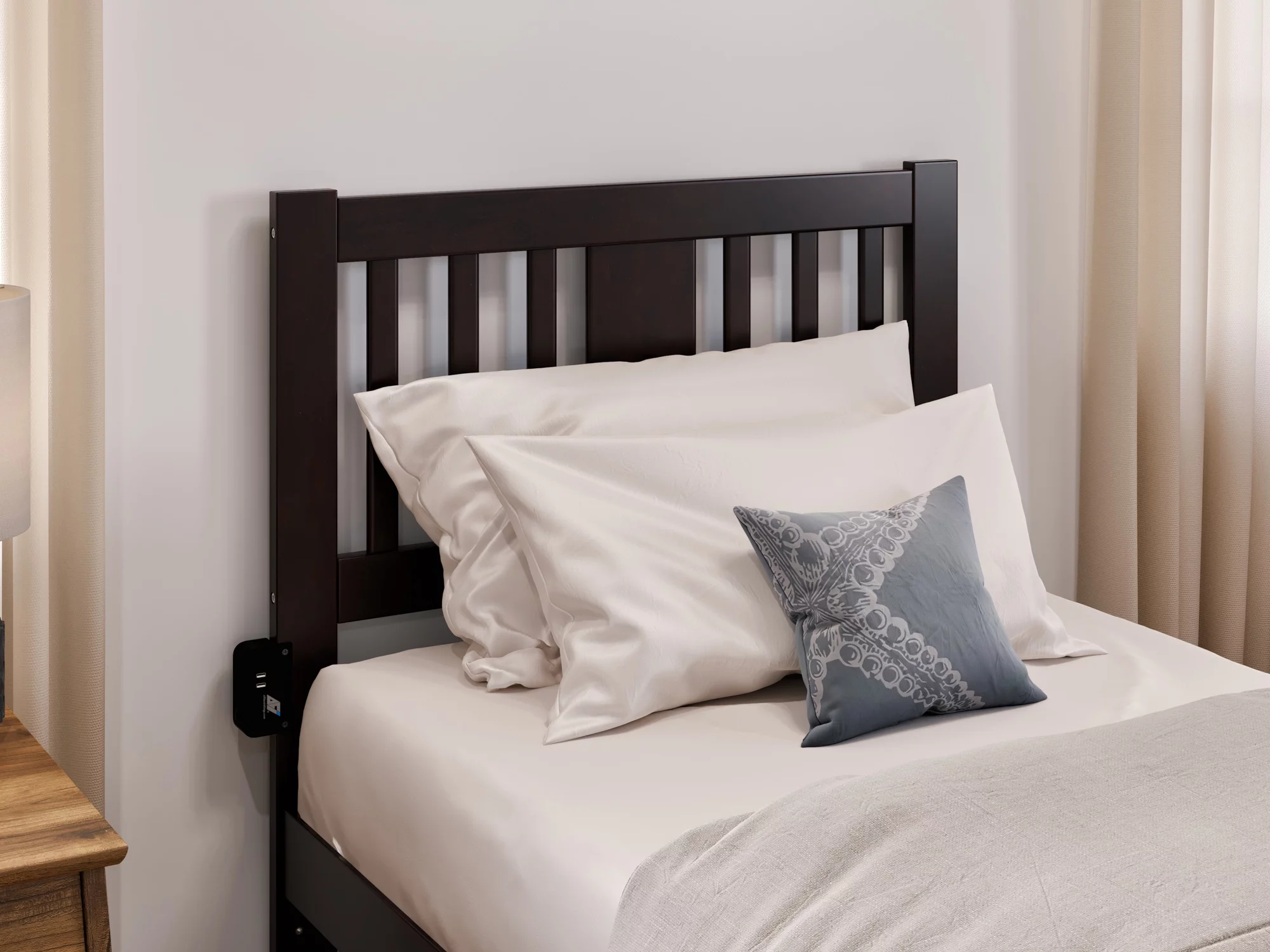 AFI Tahoe Twin XL Wood Platform Bed with Headboard Footboard & 2 Storage Drawers Espresso