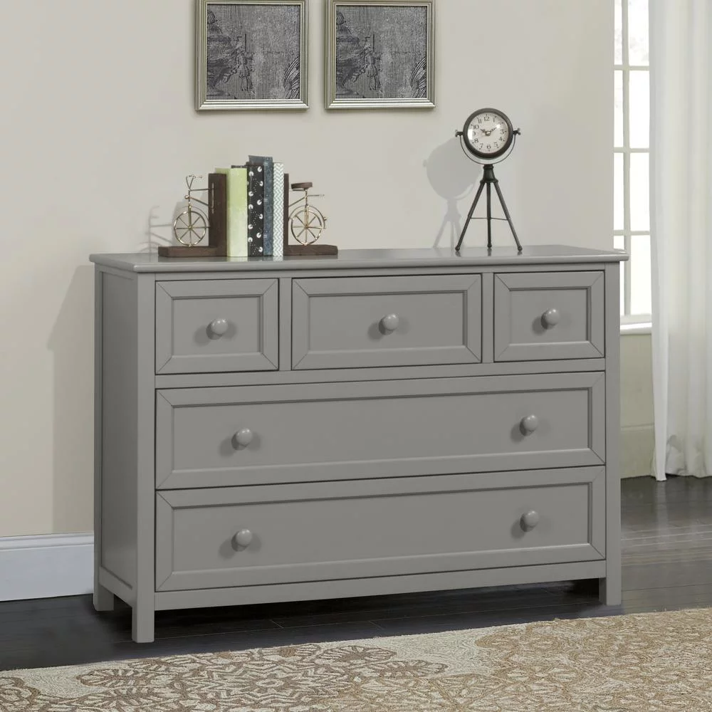 Hillsdale Kids and Teen Schoolhouse 4.0 Wood Dresser with 5 Drawers Gray