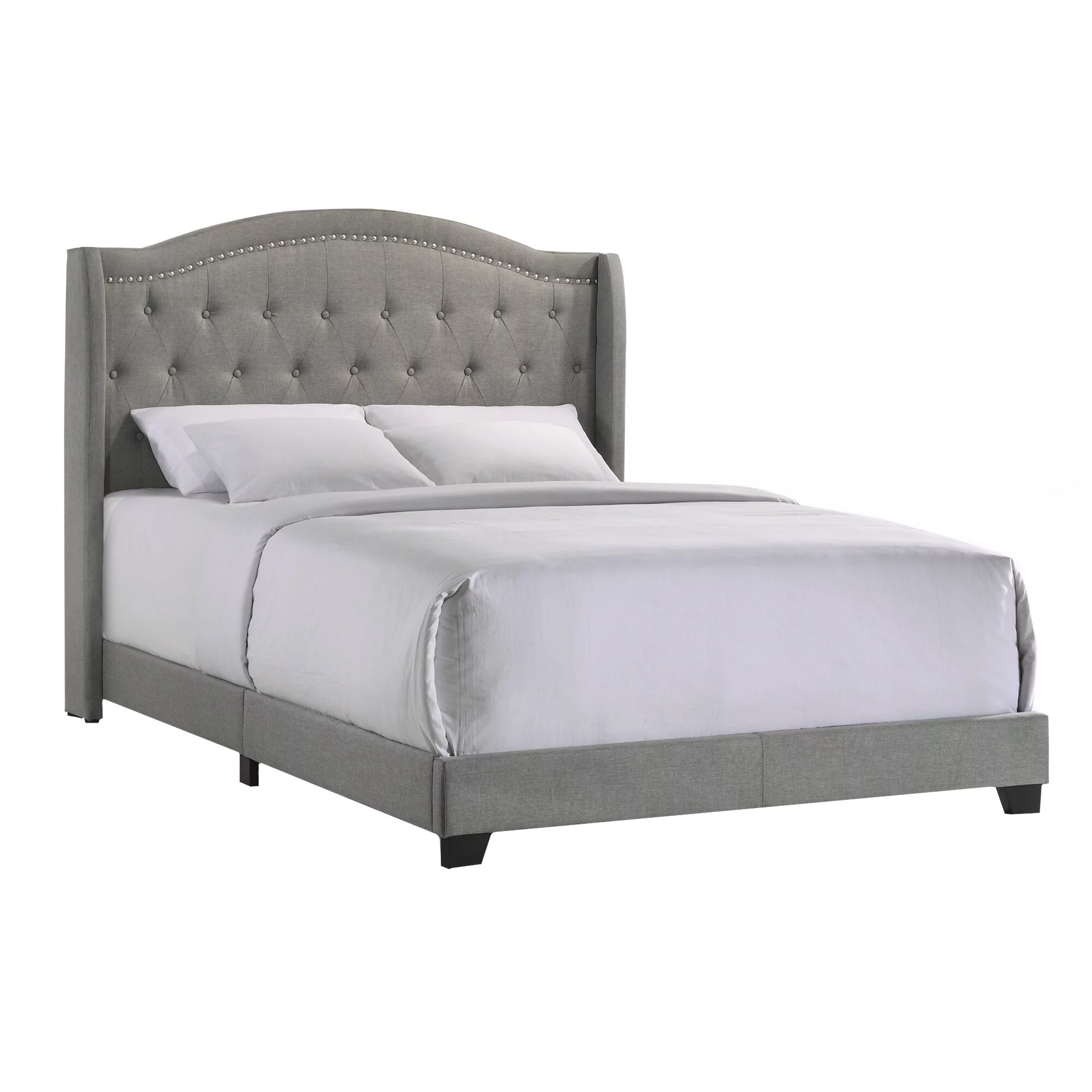 Intercon Furniture Rhyan Modern Fabric Queen Upholstered Bed in Rhyan Smoke Gray