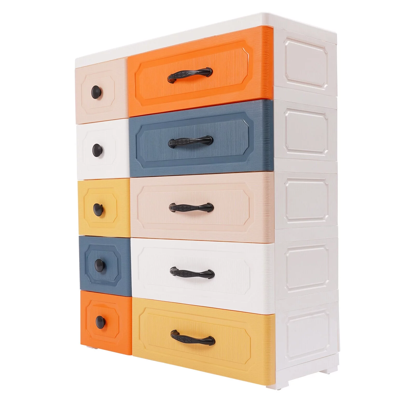 Colorful 5-Layers Storage Box Plastic Closet Drawer Storage Cabinet for Bedroom