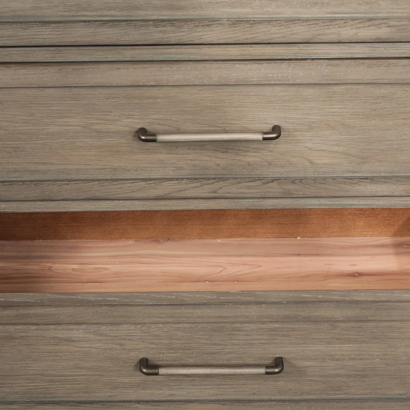 Riverside Furniture Vogue Wood Five Drawer Chest in Gray Wash