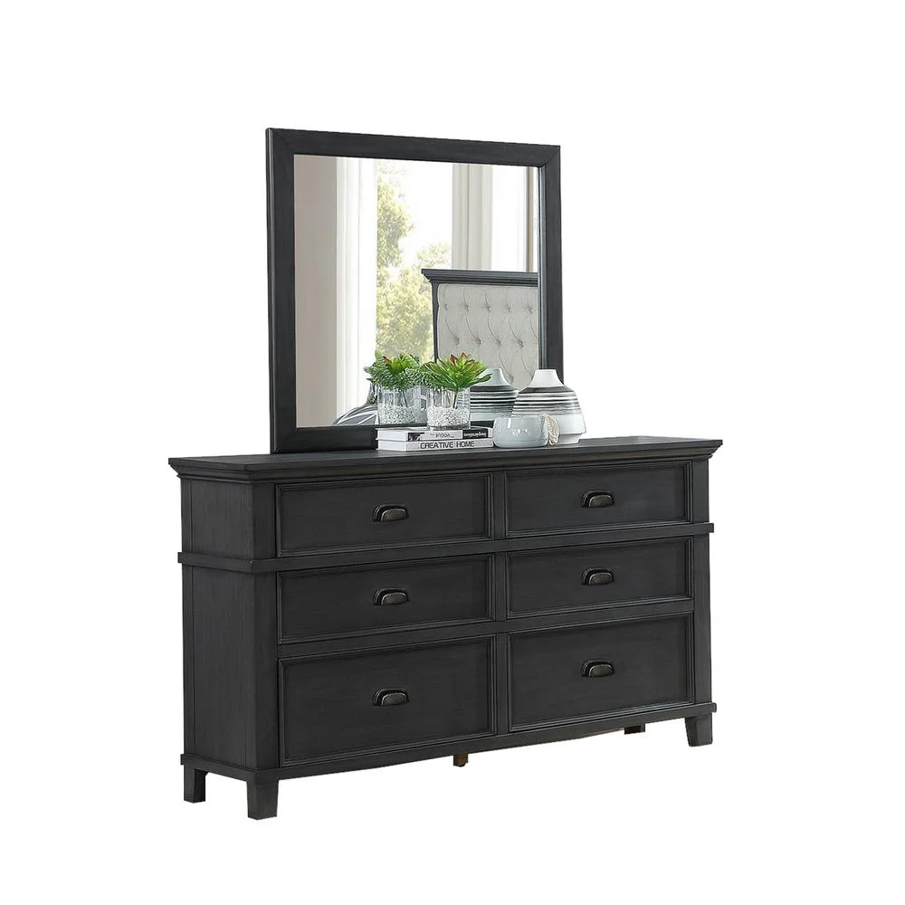 Sandy Platform Cappuccino Wood 5 Piece Bedroom Set in California King