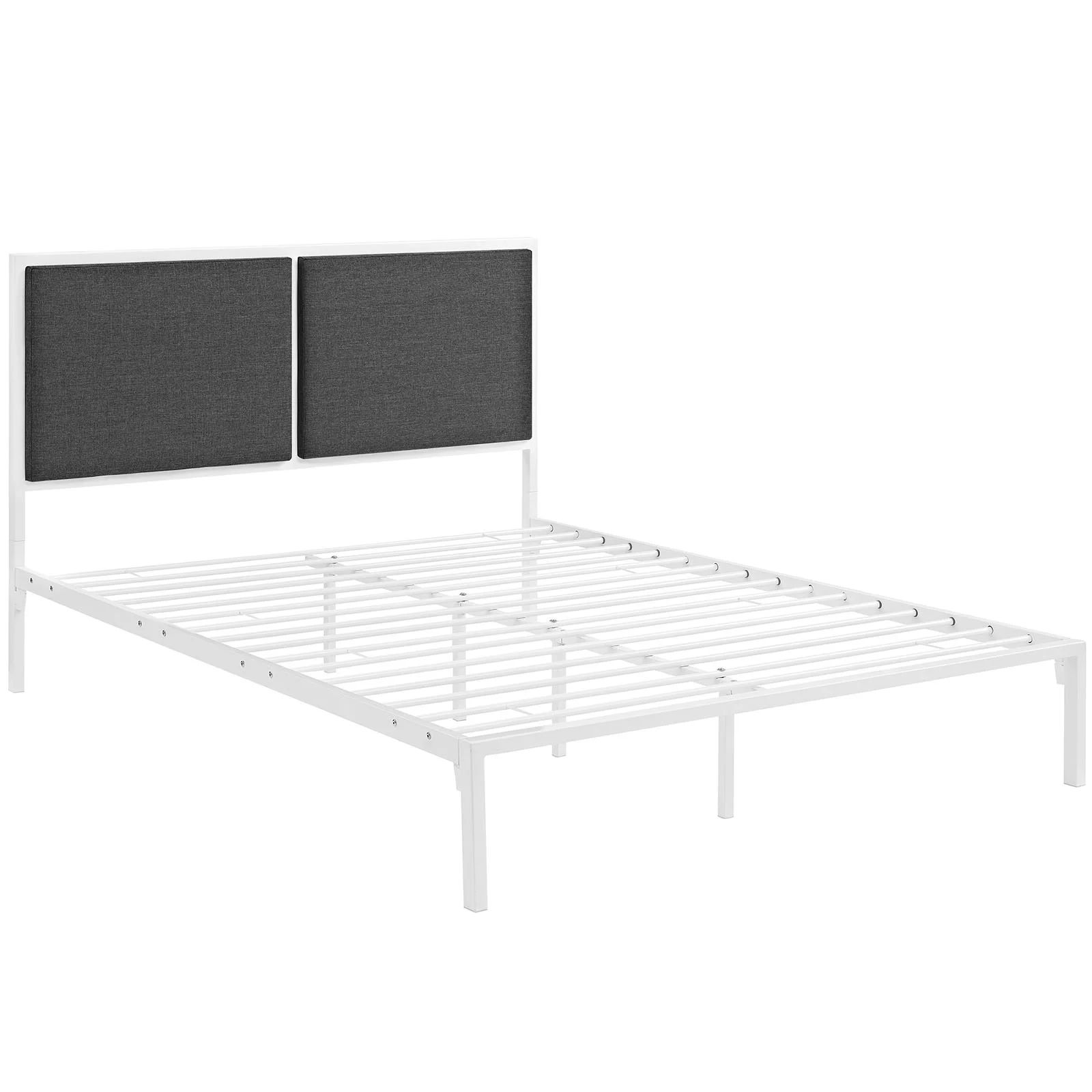 Modway Della King Fabric Bed in White Gray