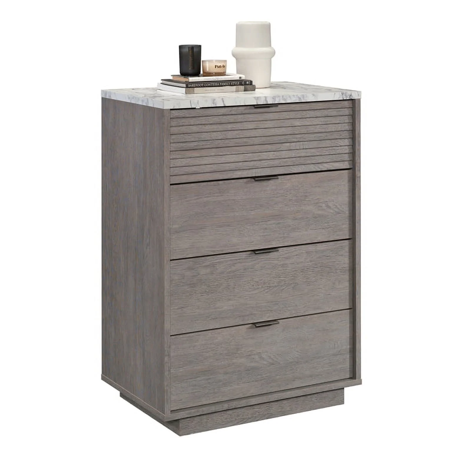 Sauder East Rock Engineered Wood 4-Drawer Chest in Ashen Oak