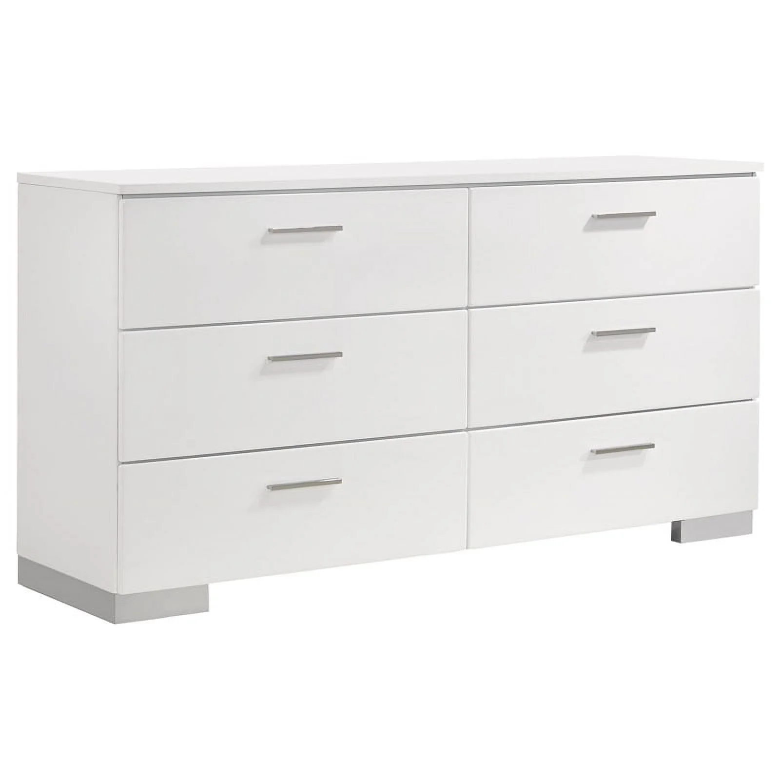 Pemberly Row 5-Piece Faux Leather Twin Bedroom Set in Glossy White